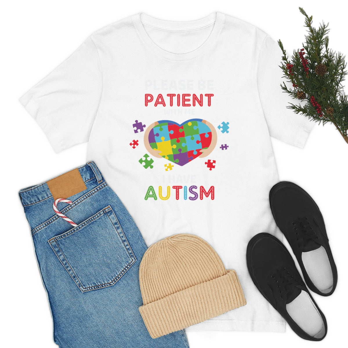 Please be patient with me I have Autism Puzzle Pieces Tshirt