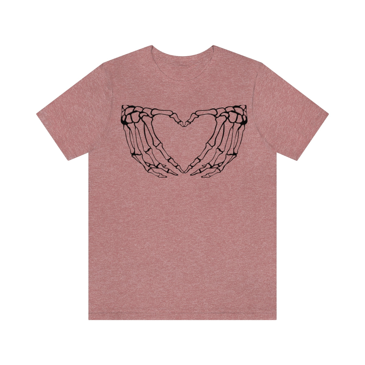 Skeleton Heart Hands TShirt, Funny Shirt, Halloween Lover Gift on Unisex Jersey Short Sleeve Tee