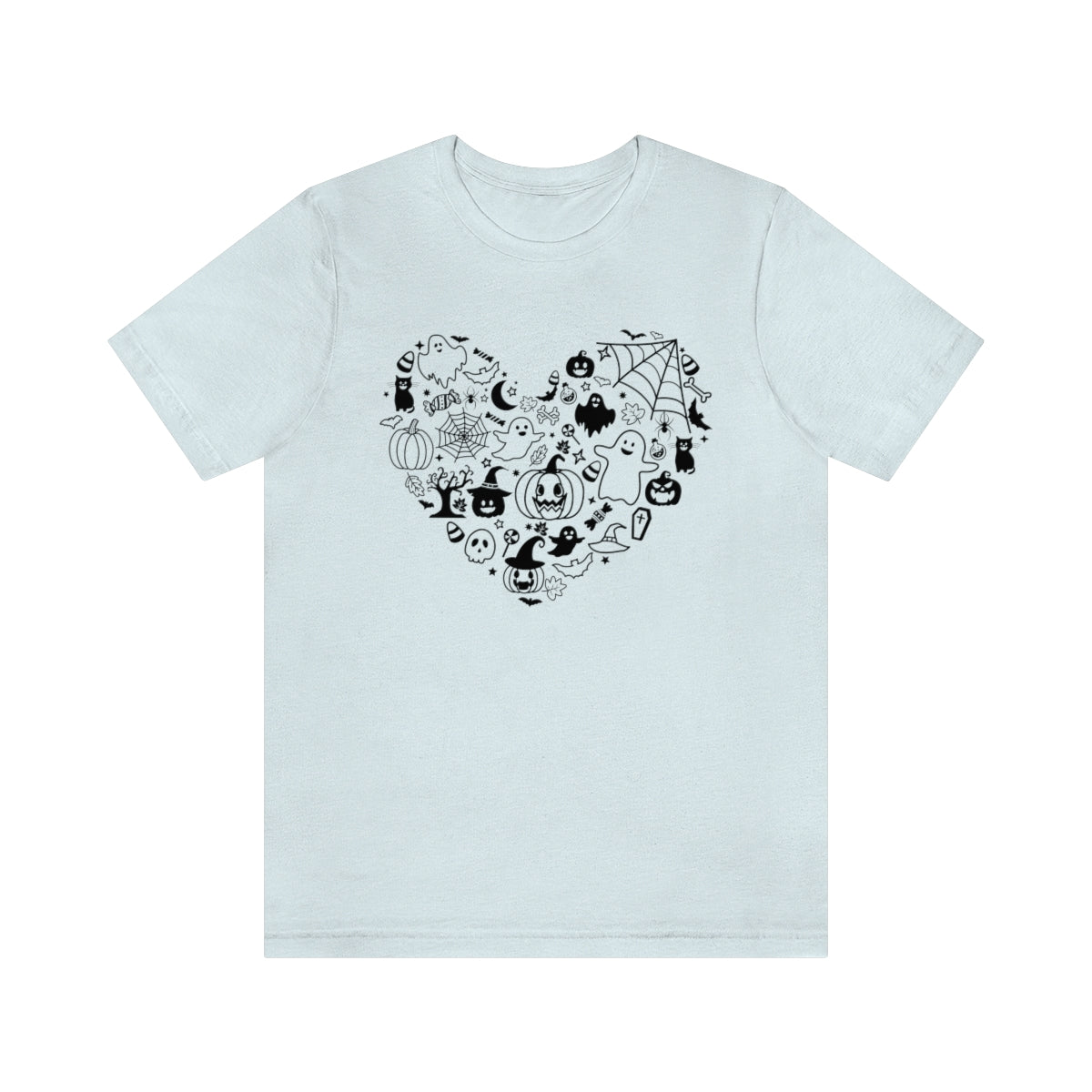 Heart Happy Halloween Tshirt Design on Unisex Jersey Short Sleeve Tee