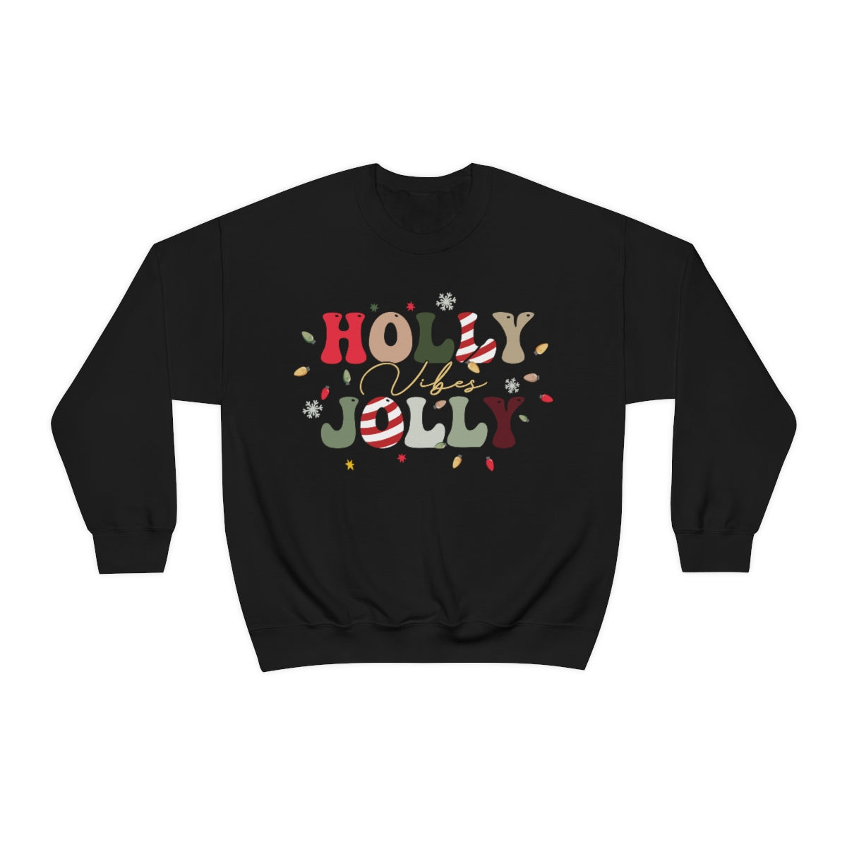 Holly Jolly Vibes with Lights Christmas Sweatshirt