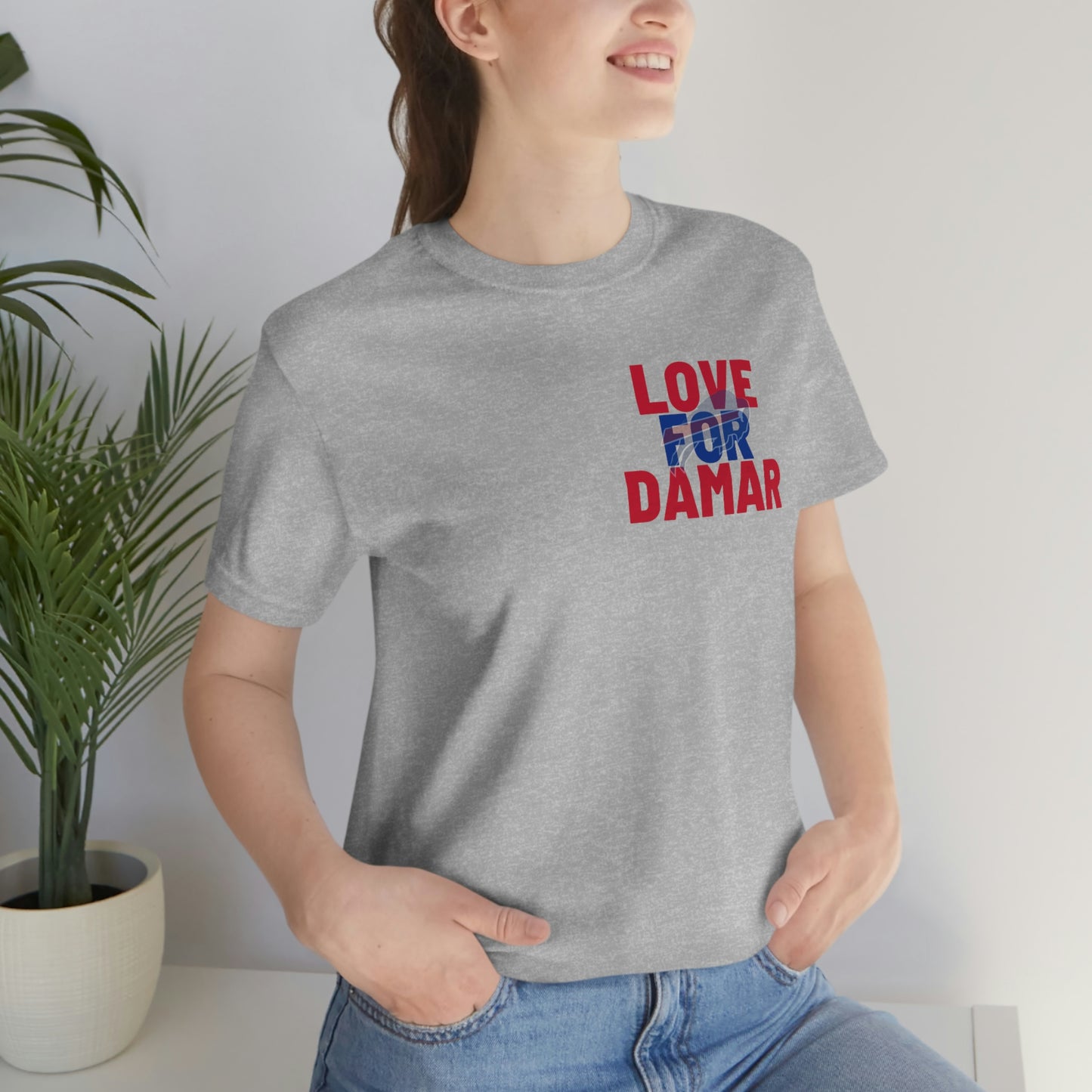 Love for Damar Hamlin Buffalo Bills Hamlin Strong Love for #3 Unisex Jersey Short Sleeve Tee