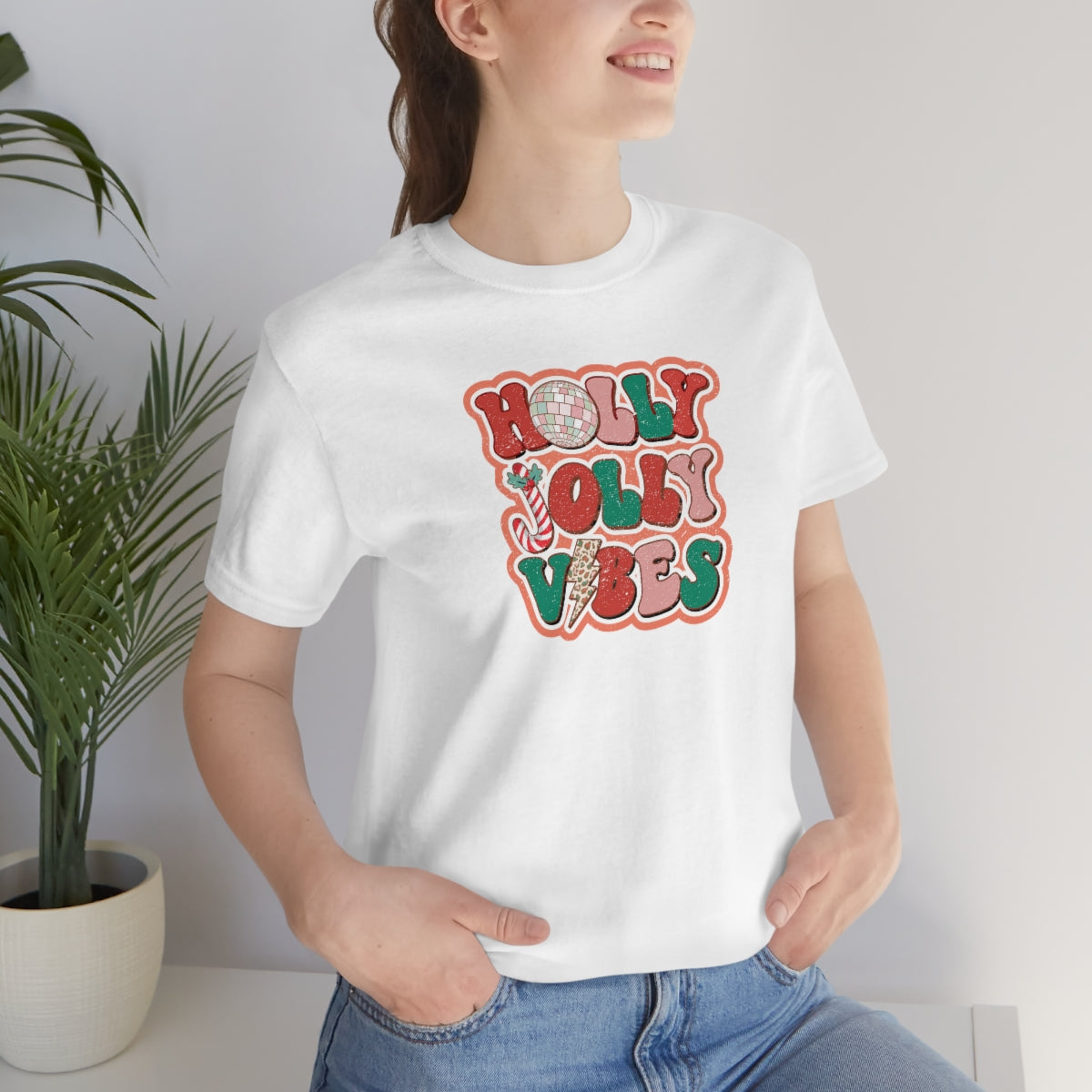 Retro Holly Jolly Vibes Christmas TShirt