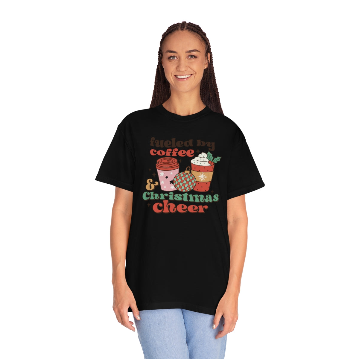 Fueled by Coffee and Christmas Cheer Retro Xmas TShirt