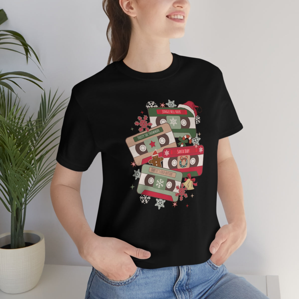 Retro Christmas Music Cassette Tape Christmas Tshirt