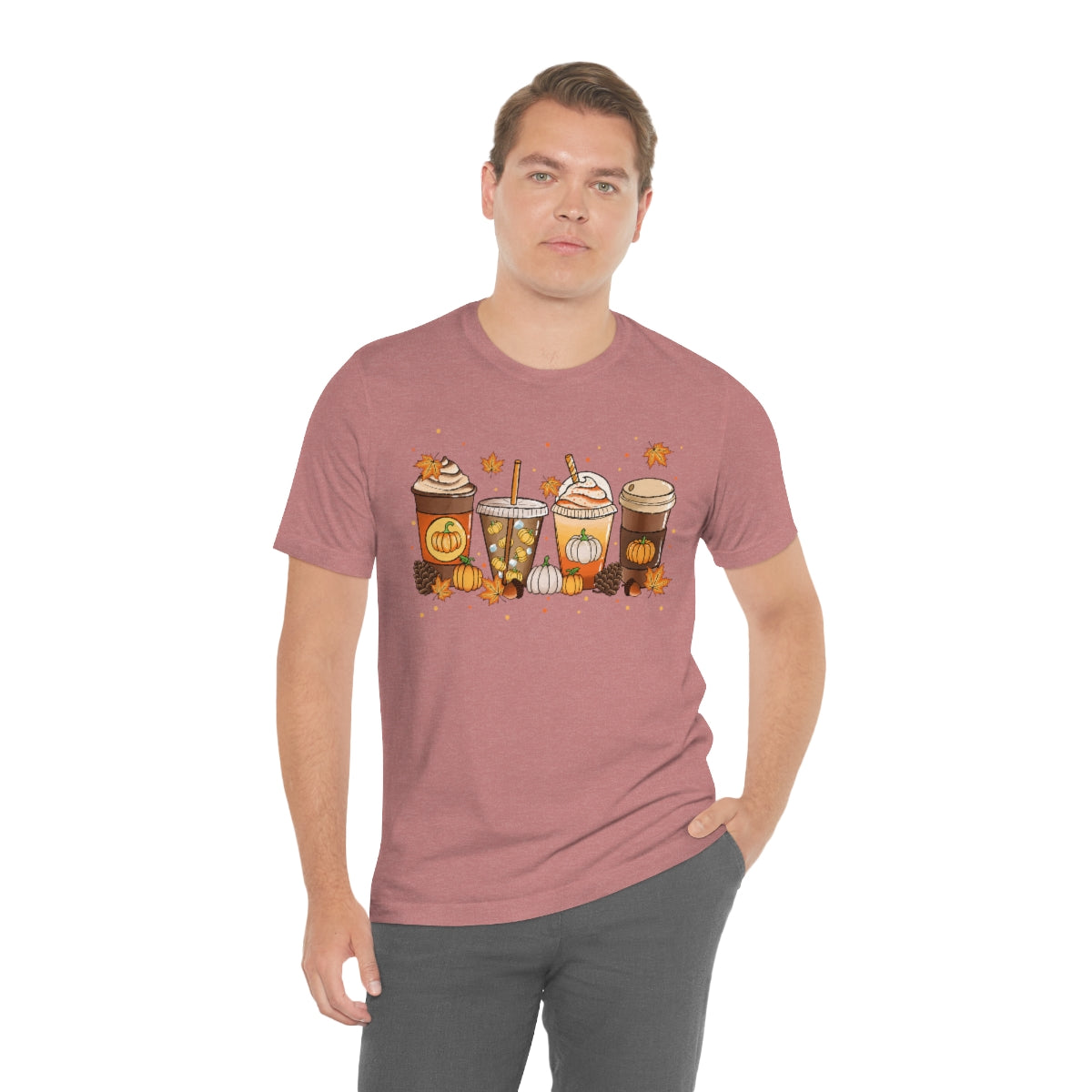 Fall Coffee Shirt Pumpkin Spice Coffee Design Short Sleeve Tshirt