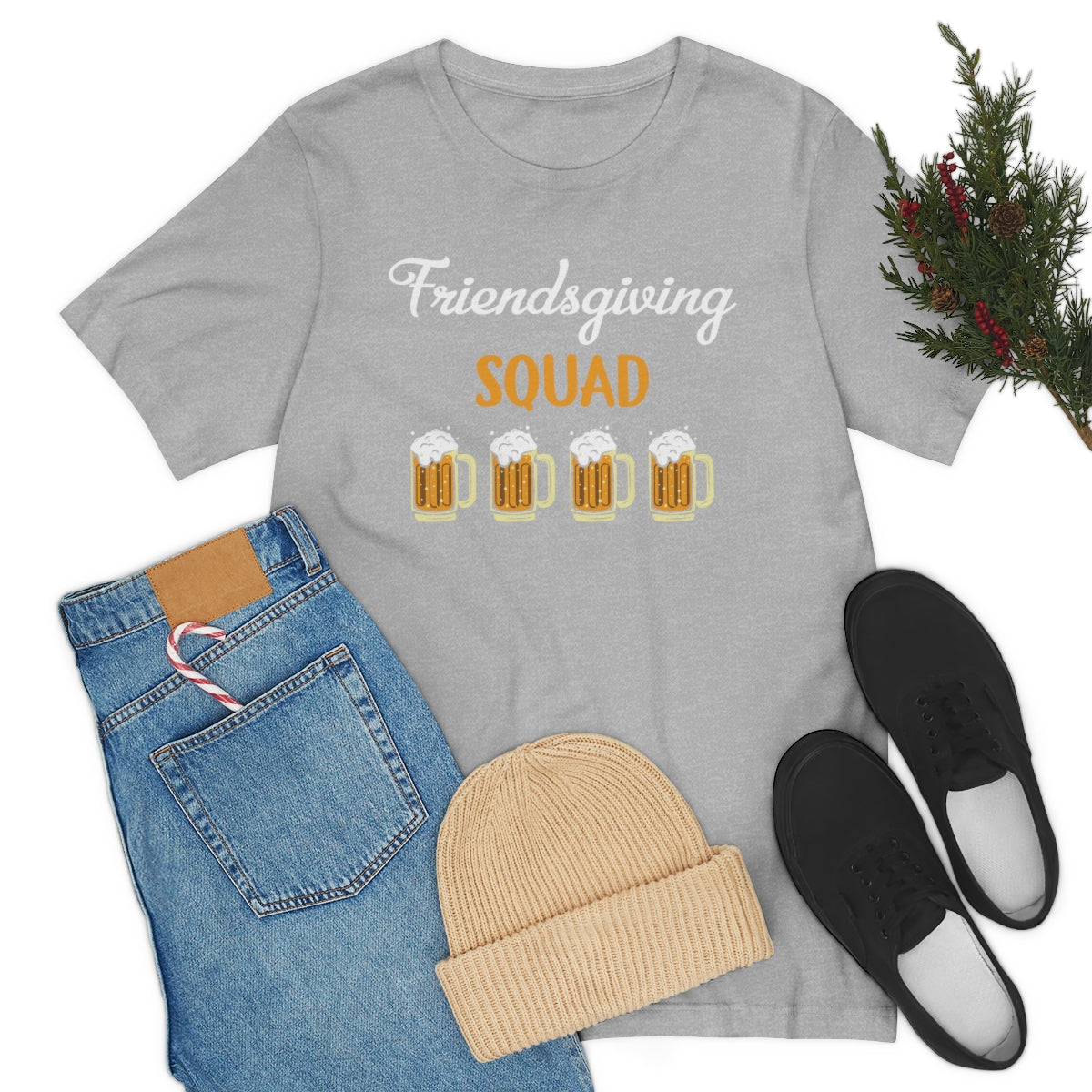 Friendsgiving Squad Beer Themed Thanksgiving Tshirt