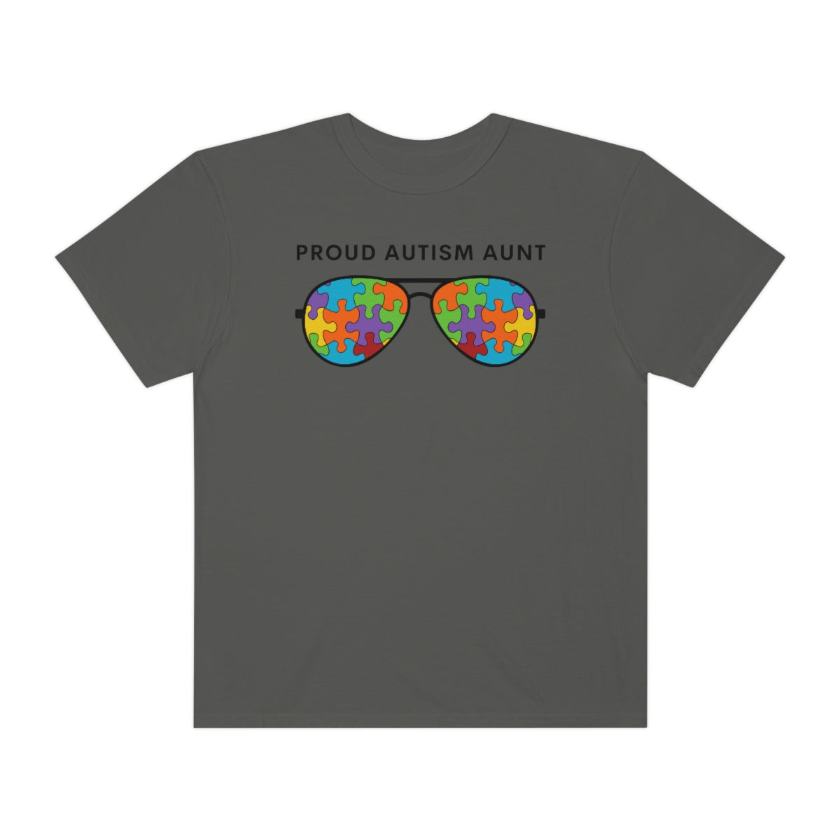 Proud Autism Aunt Sunglasses Puzzle Pieces Autism Awareness Tshirt