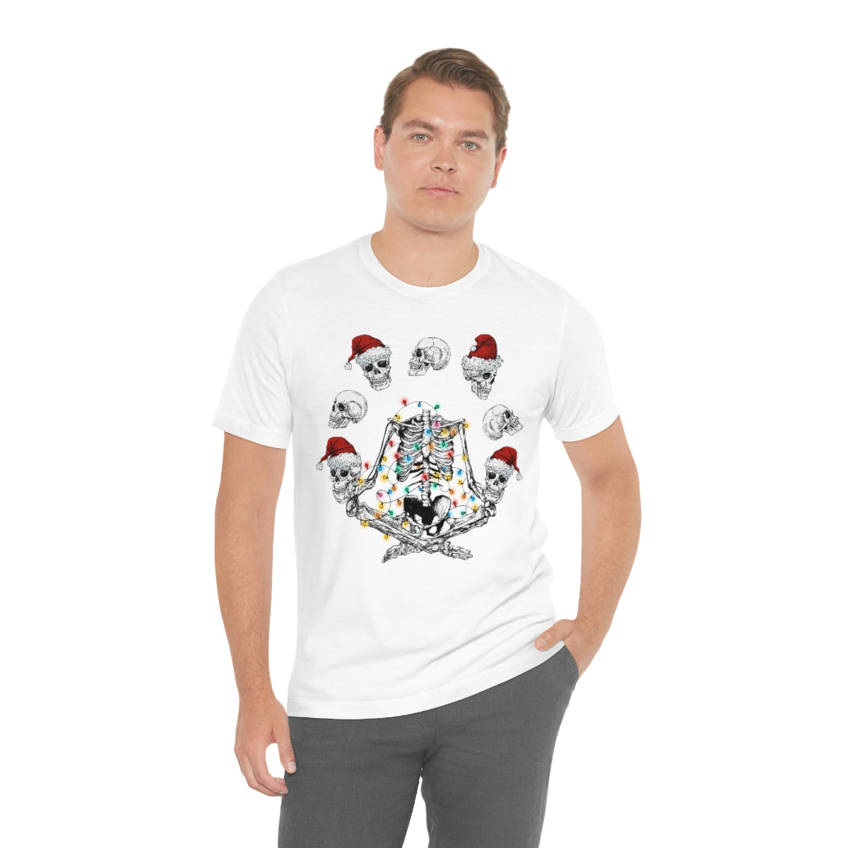 Yoga Skeleton Juggling Heads Christmas Tshirt