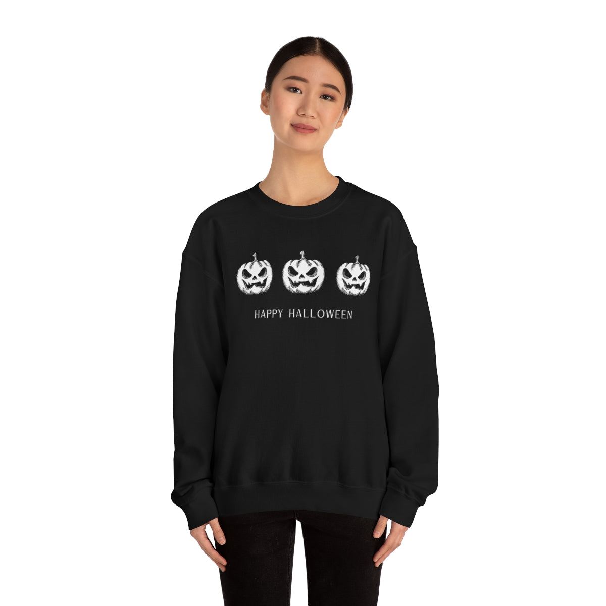 Pumpkin Sweatshirt, Pumpkin Sweater, Jack-o-Lantern Sweatshirt, Halloween Crewneck Sweatshirt, Halloween Sweater, Spooky Season, Fall Shirts on Unisex Heavy Blend™ Crewneck Sweatshirt