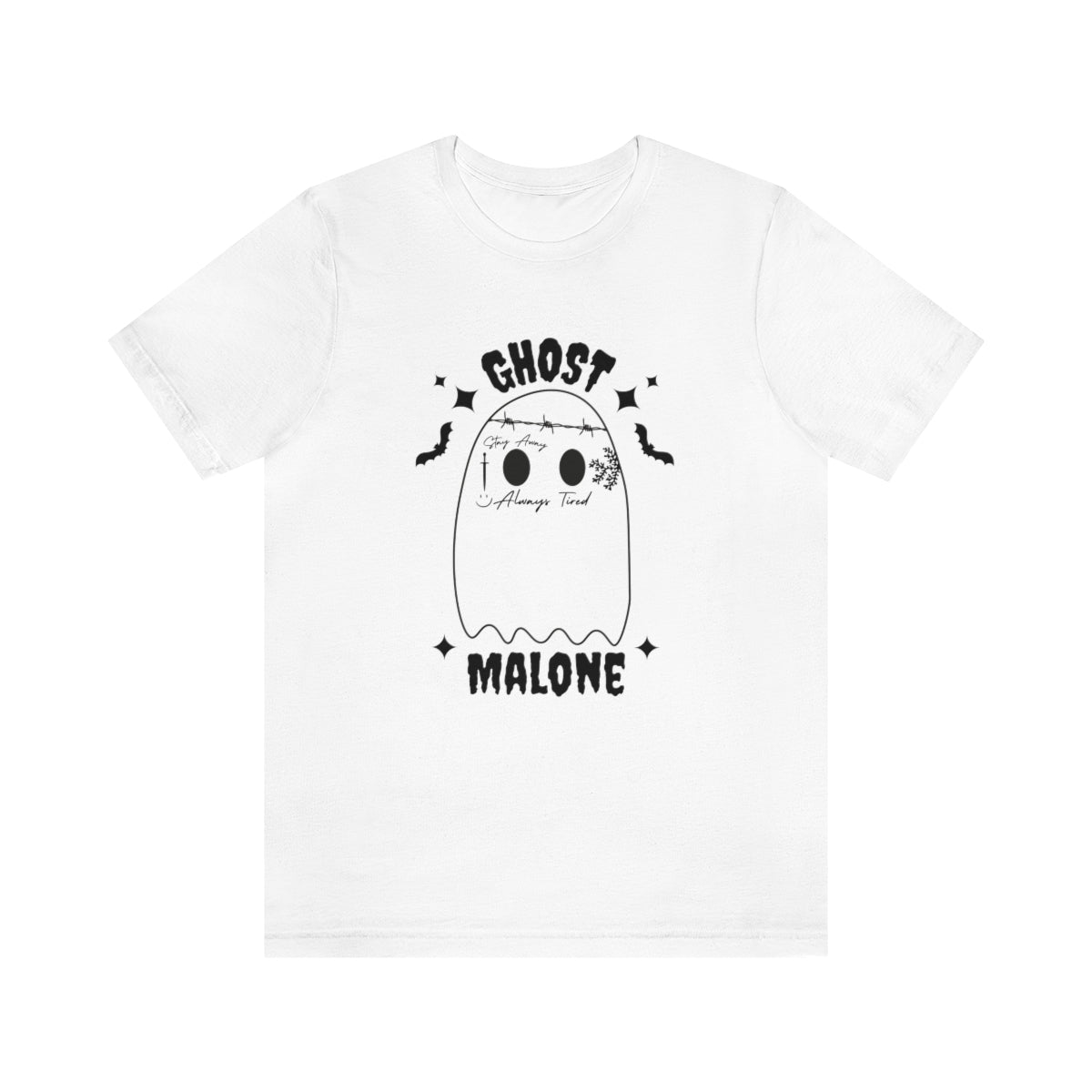 Ghost Malone Cool Halloween Tshirt, Funny Halloween T-Shirt Design on Unisex Jersey Short Sleeve Tee