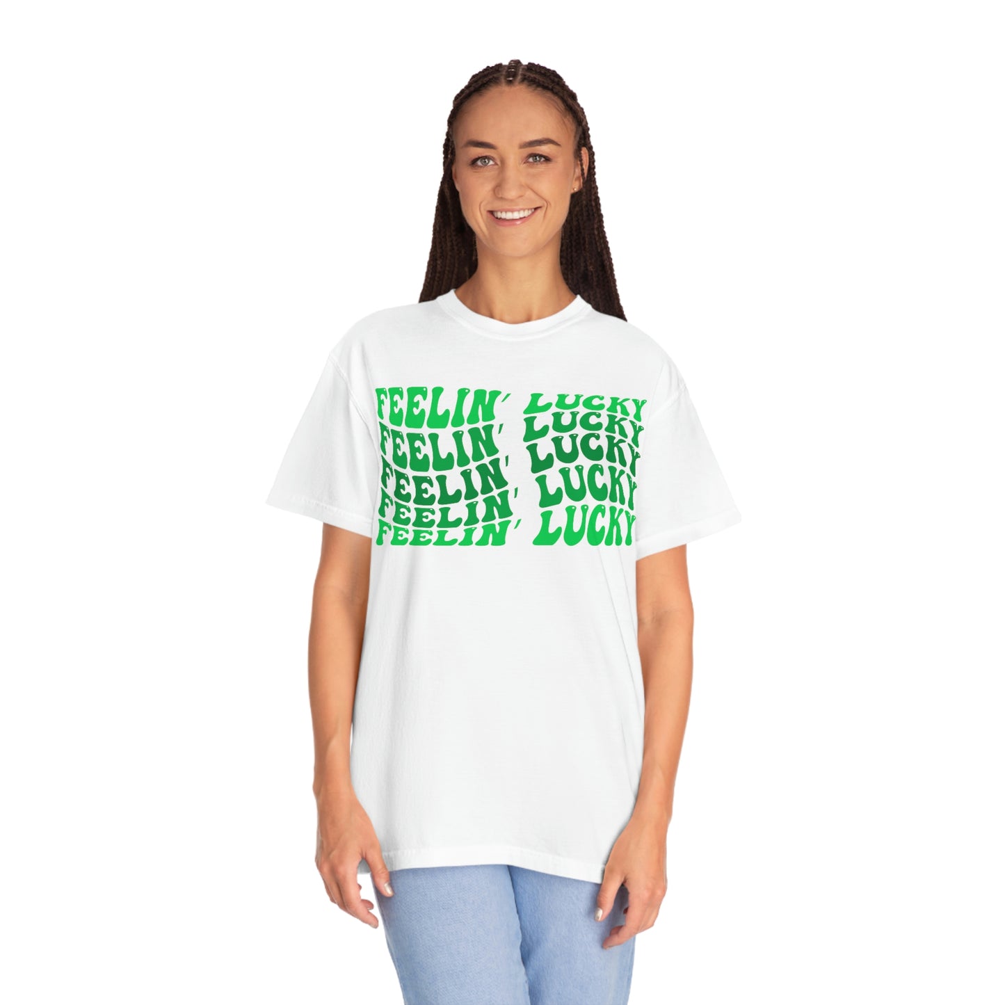 "Feelin' Lucky" Retro Vintage Font St. Patrick's Day Tshirt