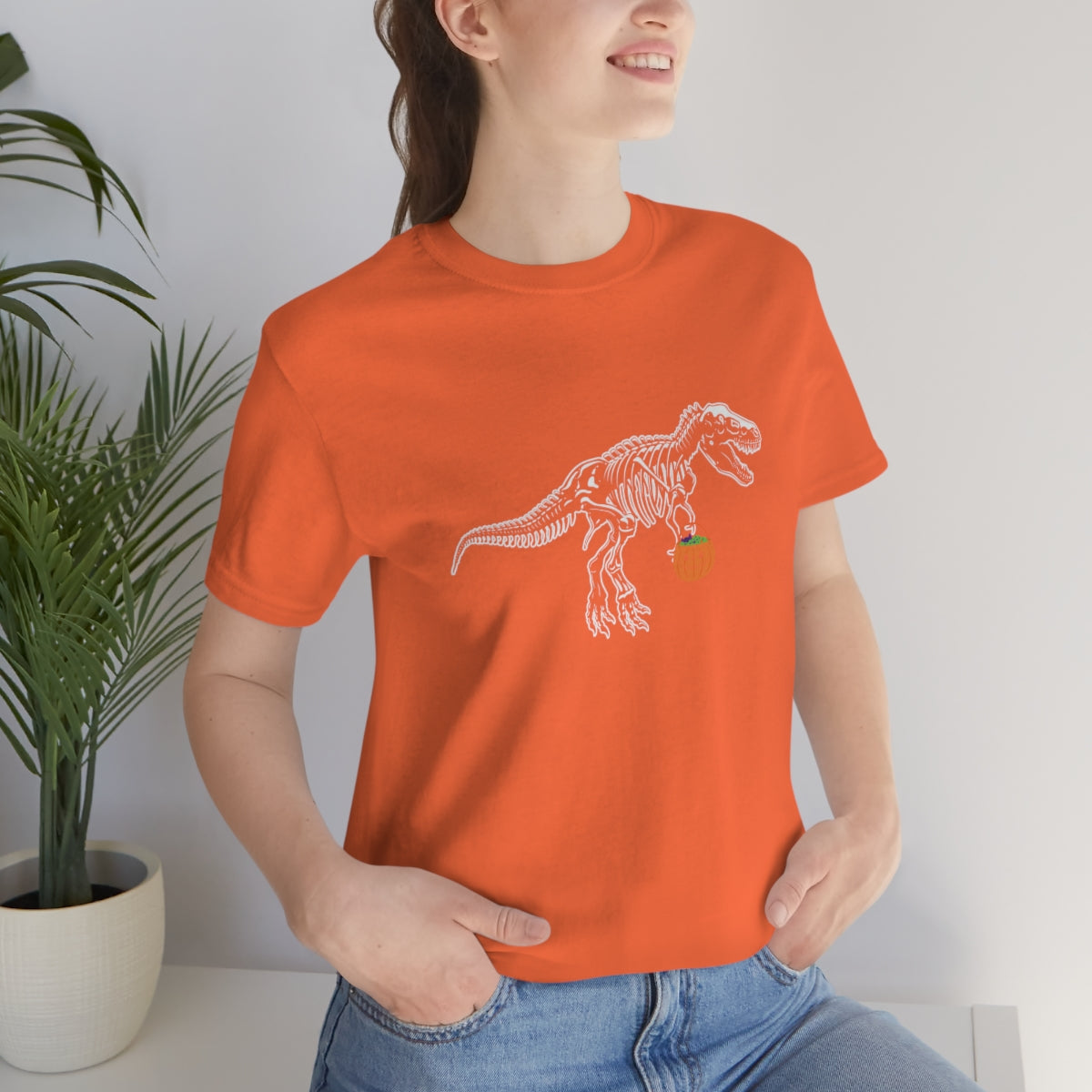 T-Rex and Pumpkin Halloween Trick or Treat T-Shirt