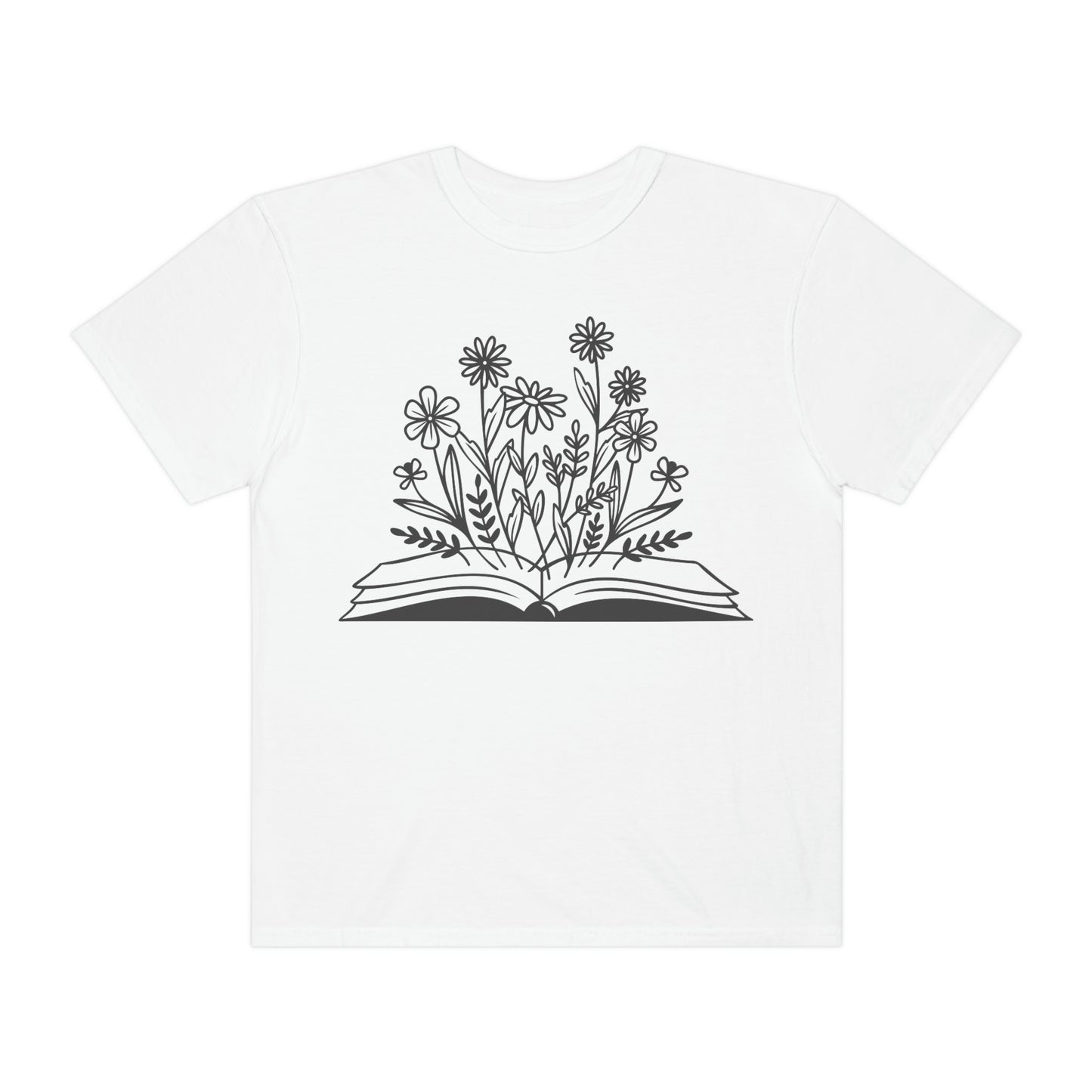 Beautiful Book with Wildflowers Retro Vintage Style Reading Books Tshirt