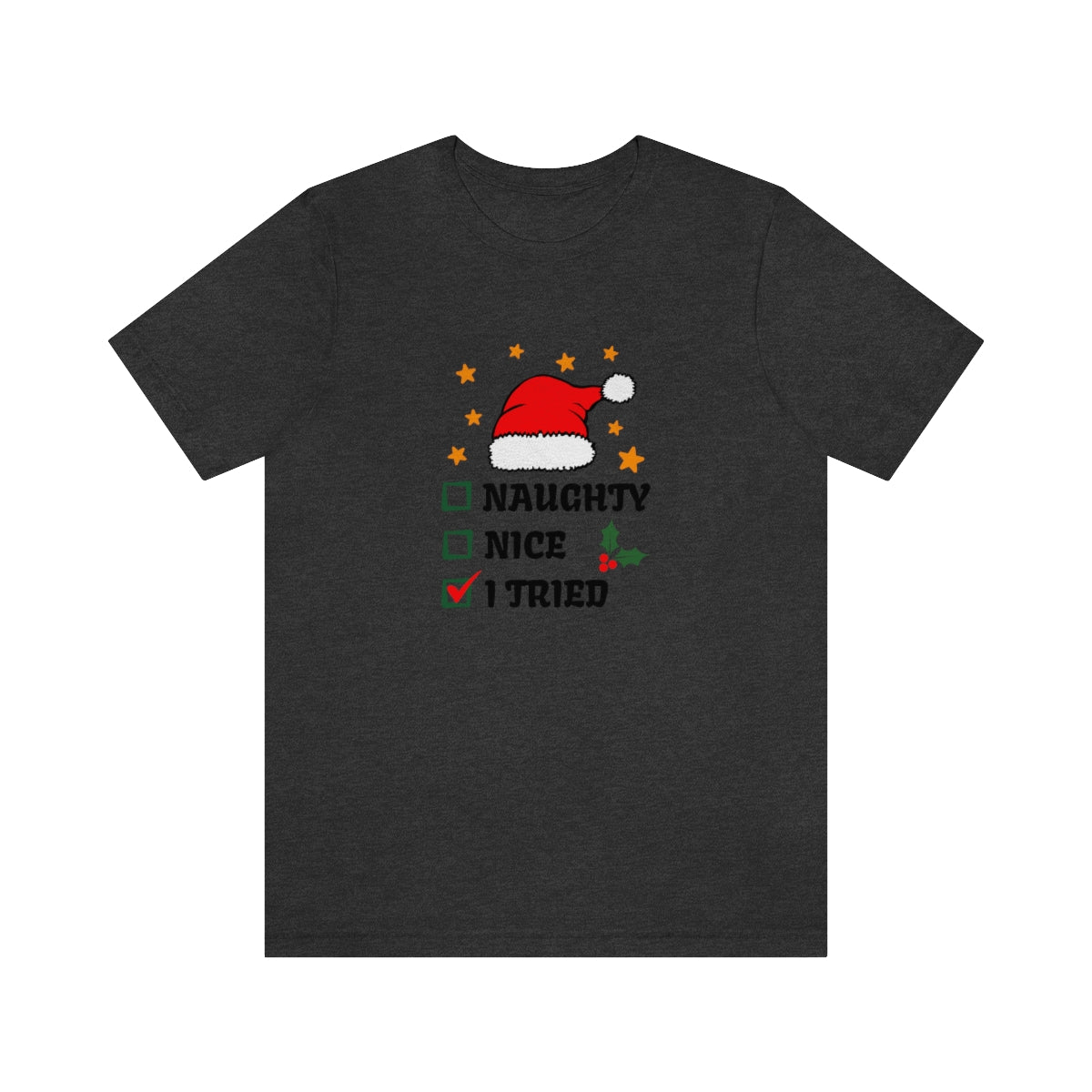 Naughty Nice I Tried Christmas Tshirt