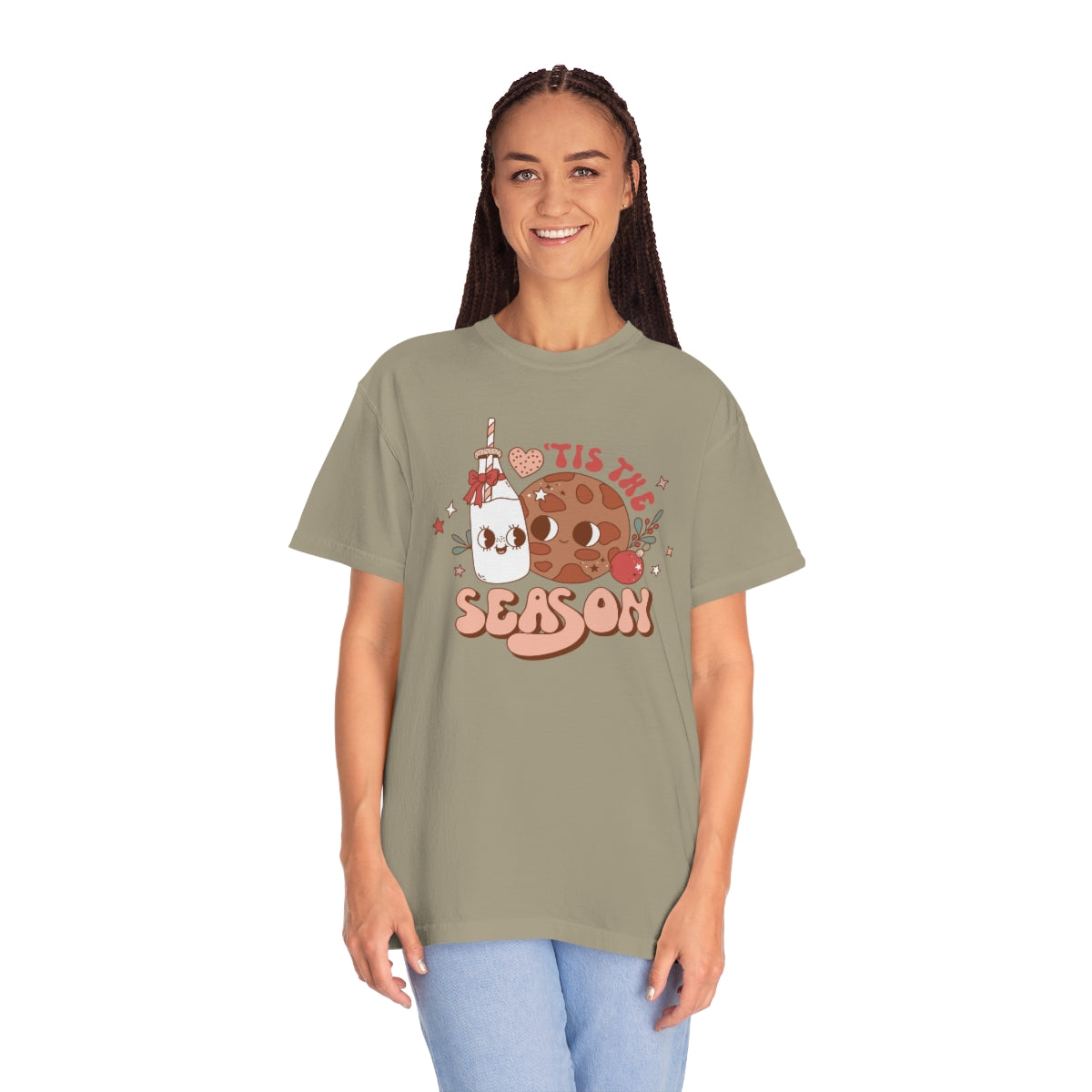 'Tis the Season Milk & Cookies Retro Vintage Christmas TeeShirt