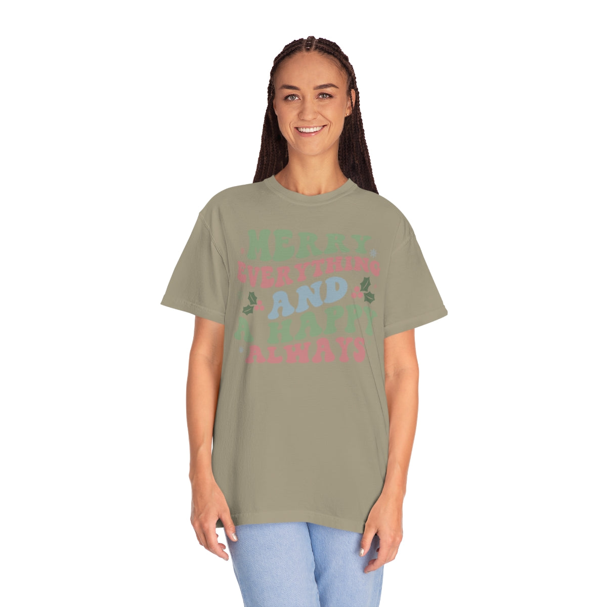 Merry Everything Happy Always Holly Christmas Tshirt