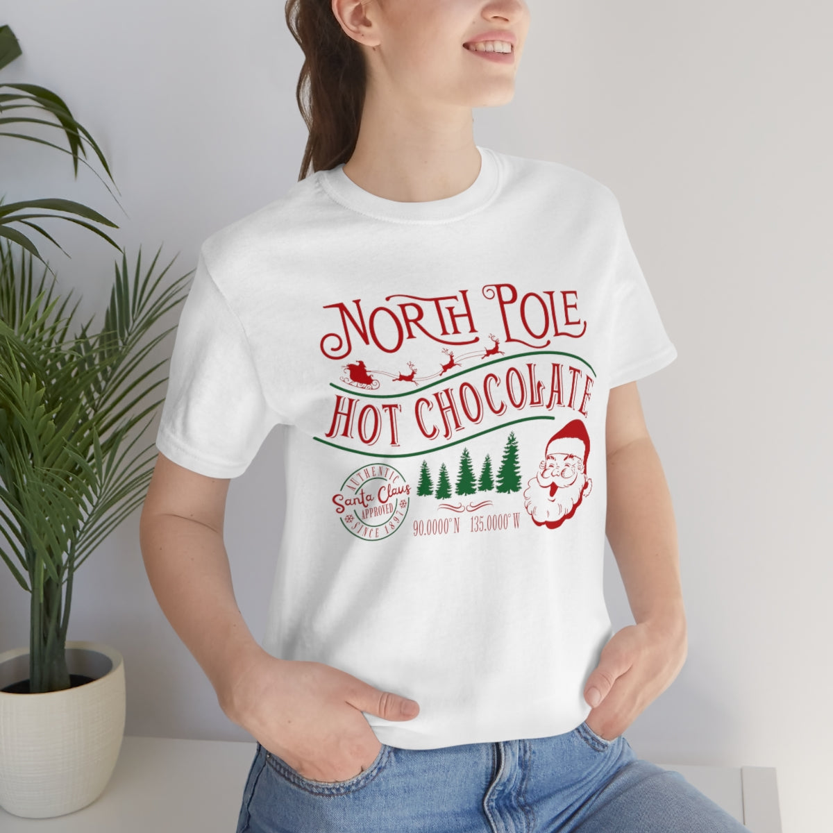 North Pole Premium Hot Chocolate Santa Approved Christmas Holiday Tshirt