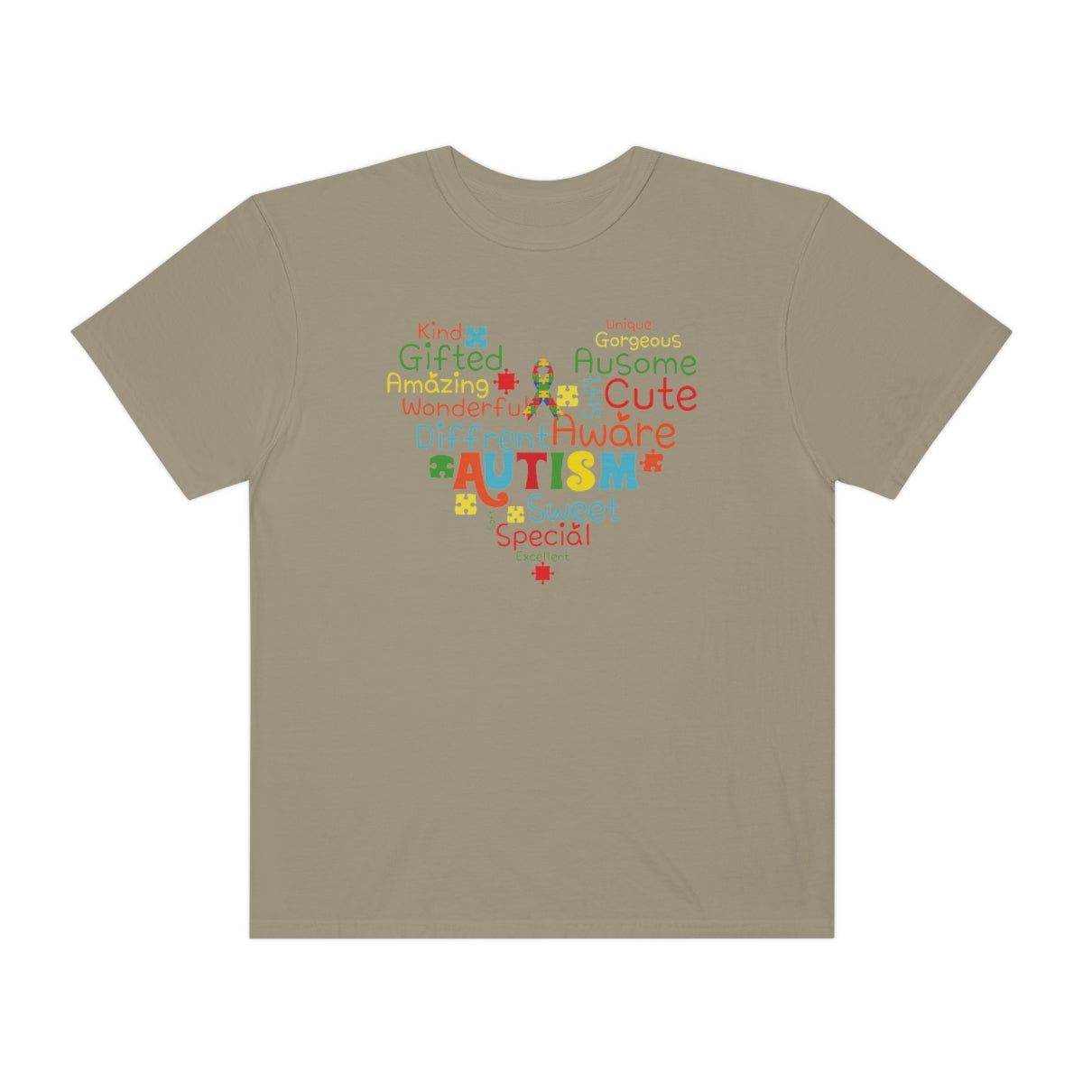 Cute Heart with Encouraging Words Autism Awareness Tshirt