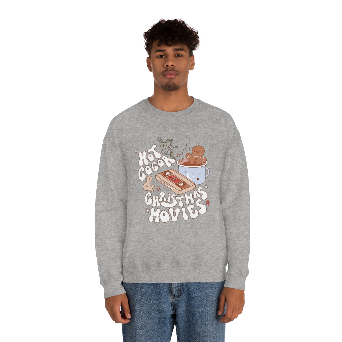 Hot Cocoa & Christmas Movies Retro Style Sweatshirt