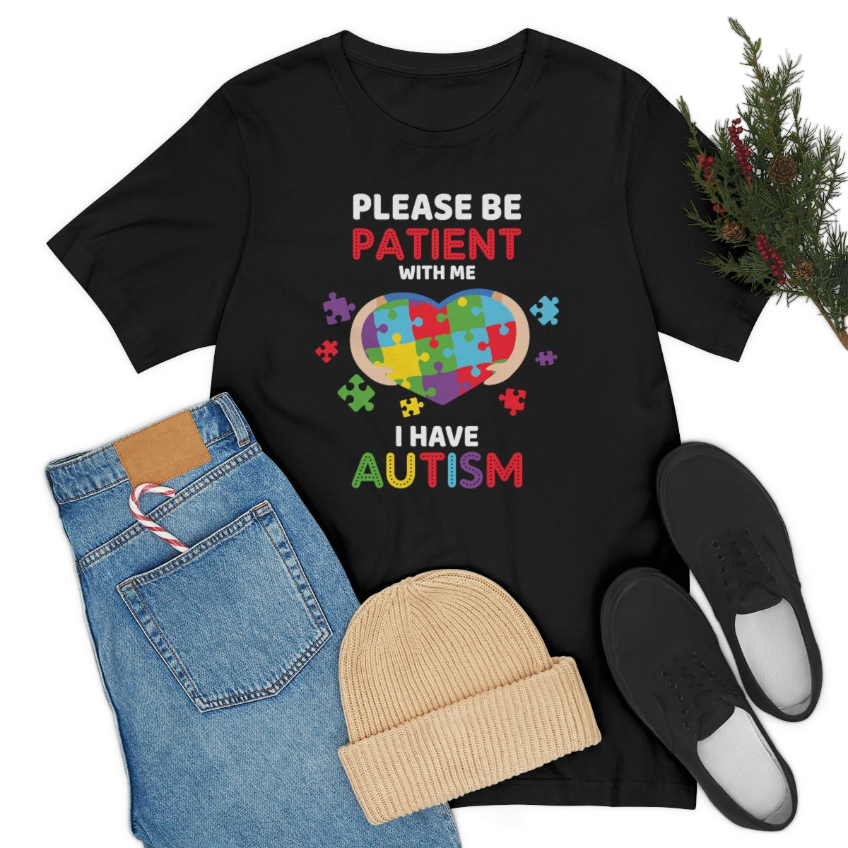 Please be patient with me I have Autism Puzzle Pieces Tshirt