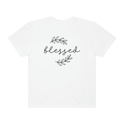 Blessed Olive Leaf Minimalist Font Tshirt