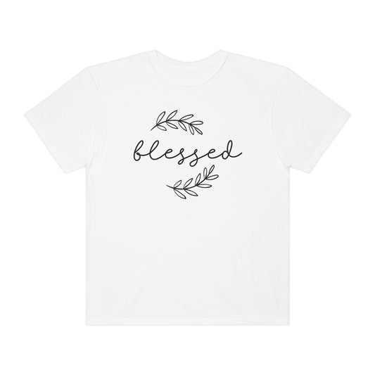 Blessed Olive Leaf Minimalist Font Tshirt