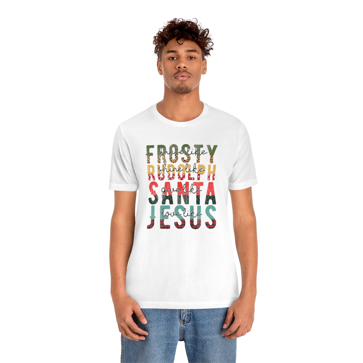 Frosty Rudolph Santa Jesus Christmas Tshirt