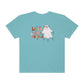 Let's Go Ghouls Cute Ghost with Retro Lettering Design, Halloween Tshirt, Funny Tshirt Design on Unisex Garment-Dyed T-shirt