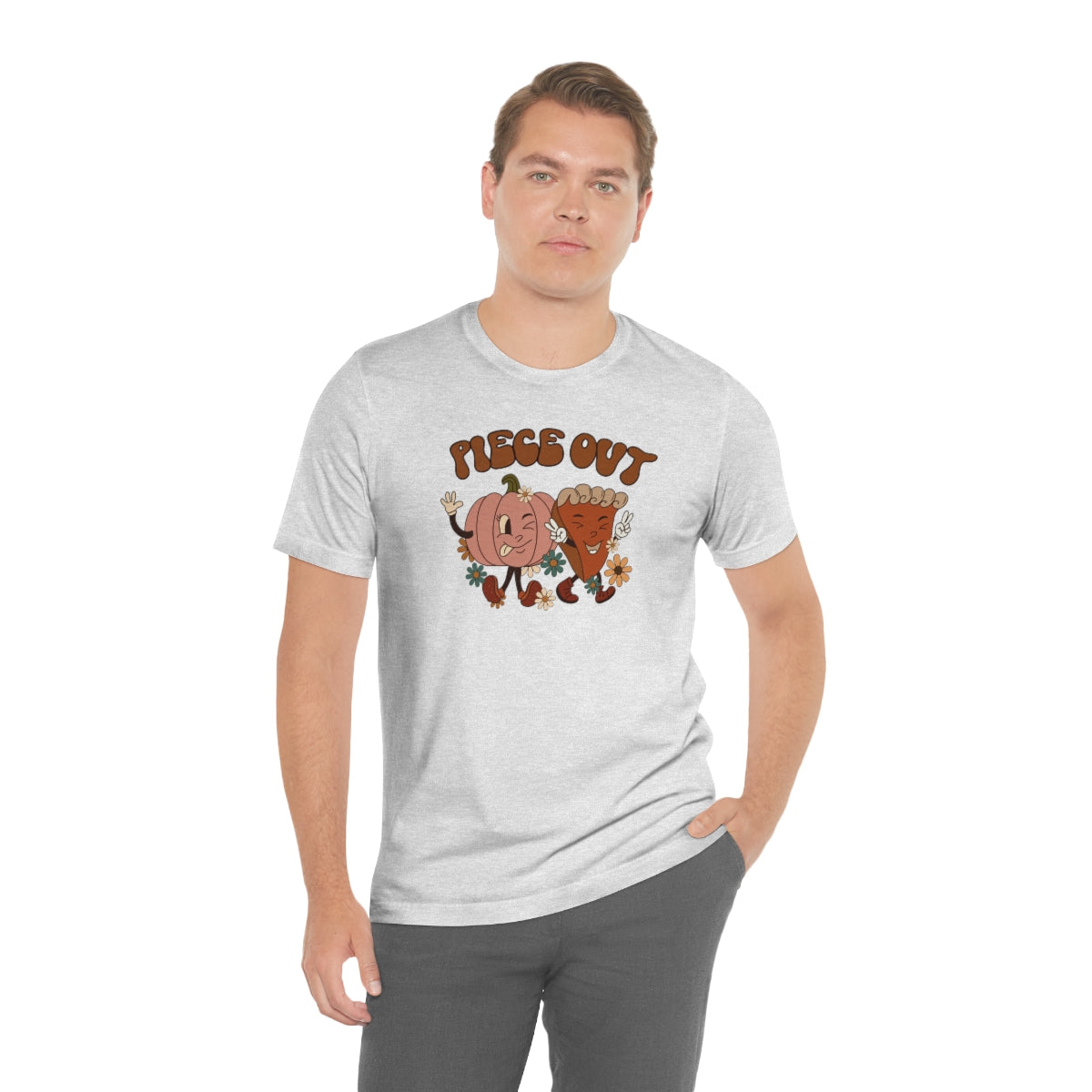 Piece Out Pie Inspired Thanksgiving Teeshirt on Unisex Jersey Short Sleeve Tee