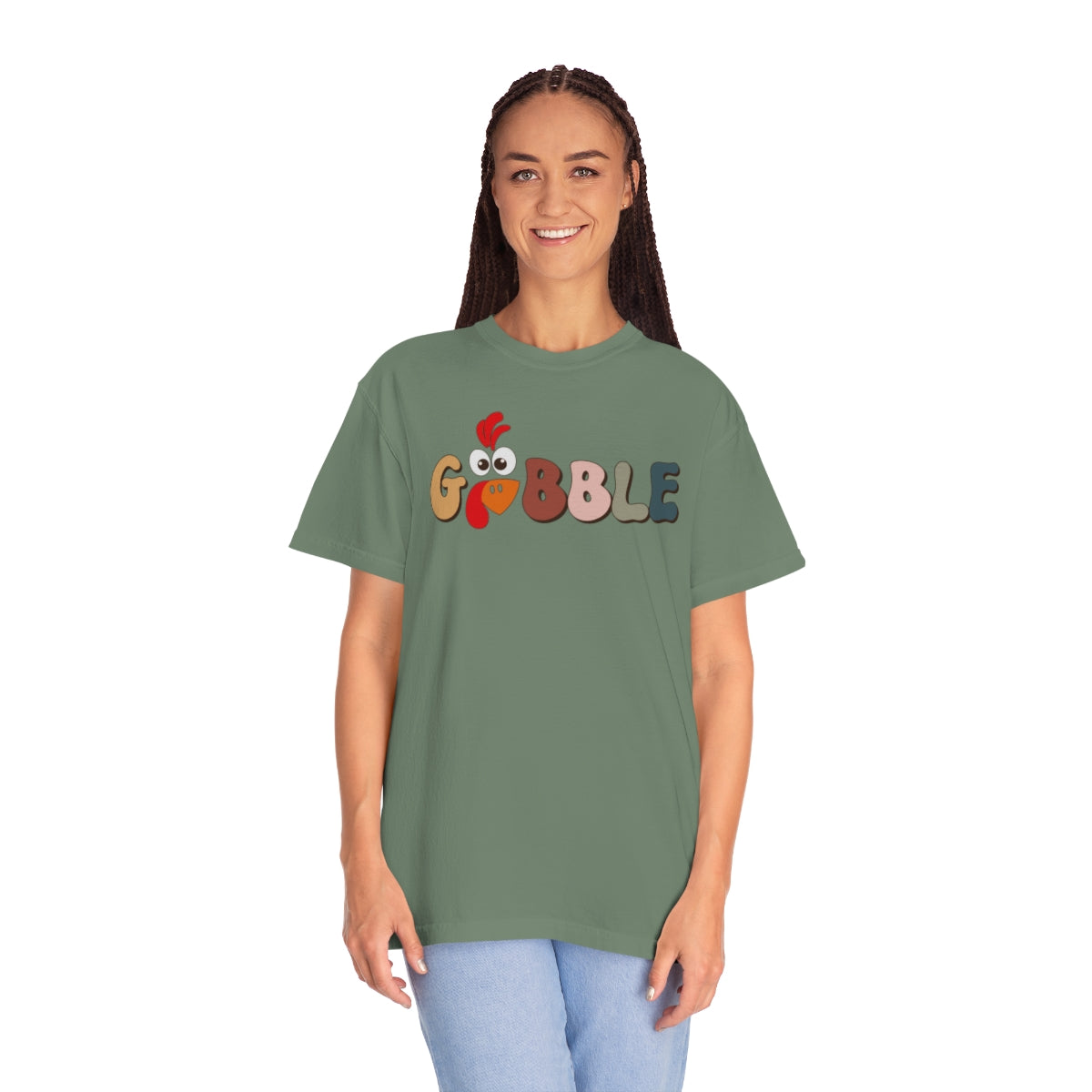 Gobble Turkey Face Retro Thanksgiving TShirt