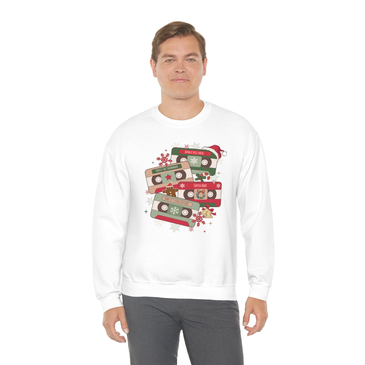 Retro Cassette Christmas Music Sweatshirt