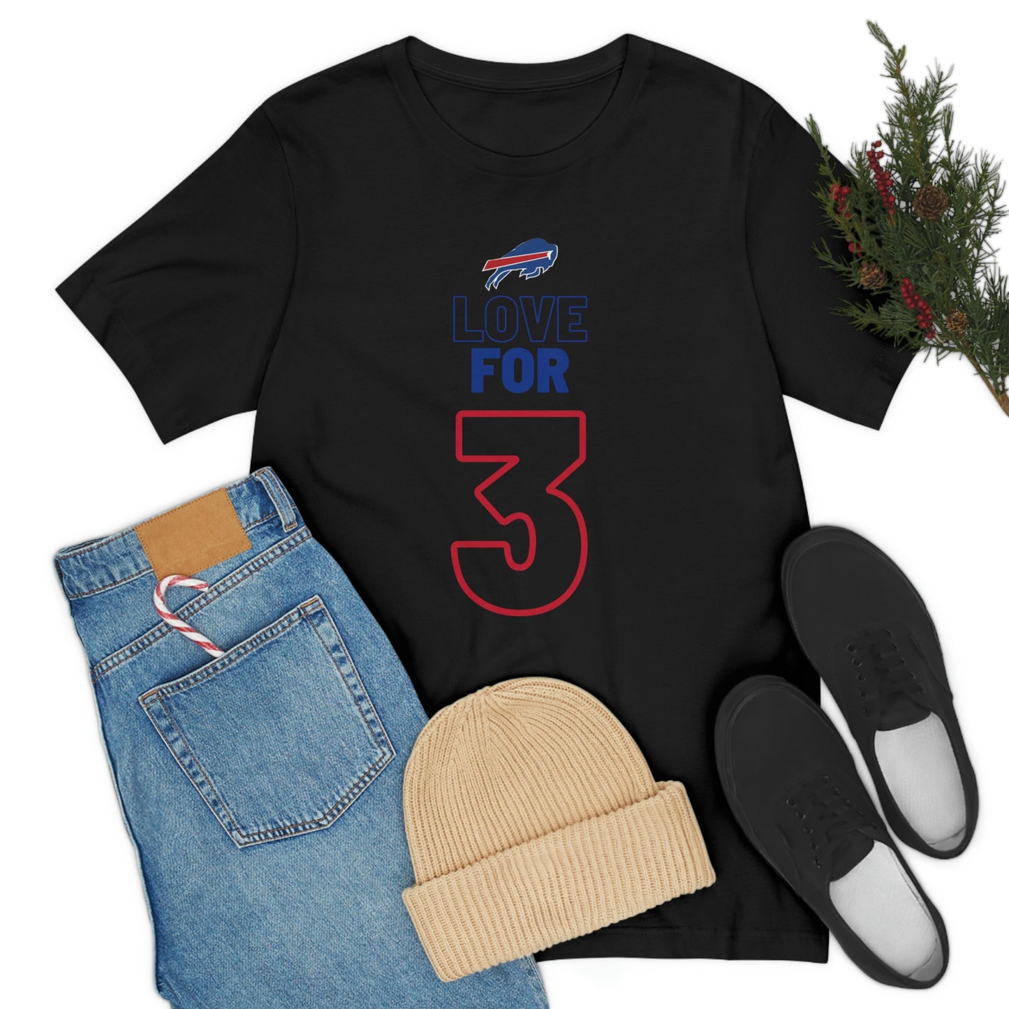 Love for #3 Damar Hamlin Supporter Unisex Jersey Short Sleeve Tee