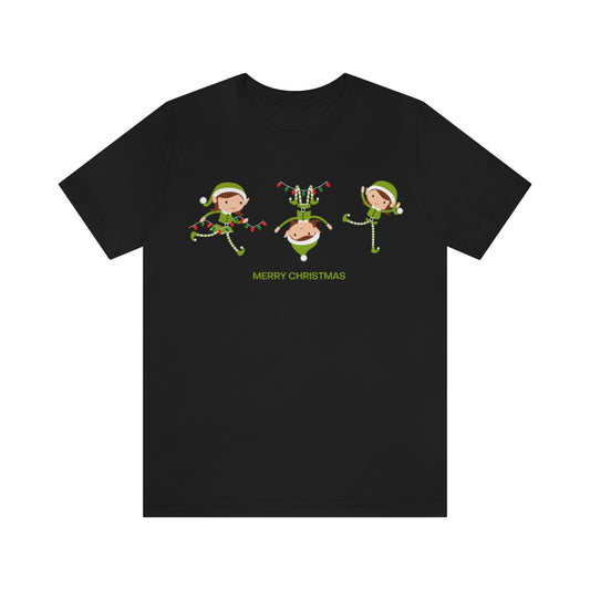 Christmas Elves Design Short Sleeve Tee