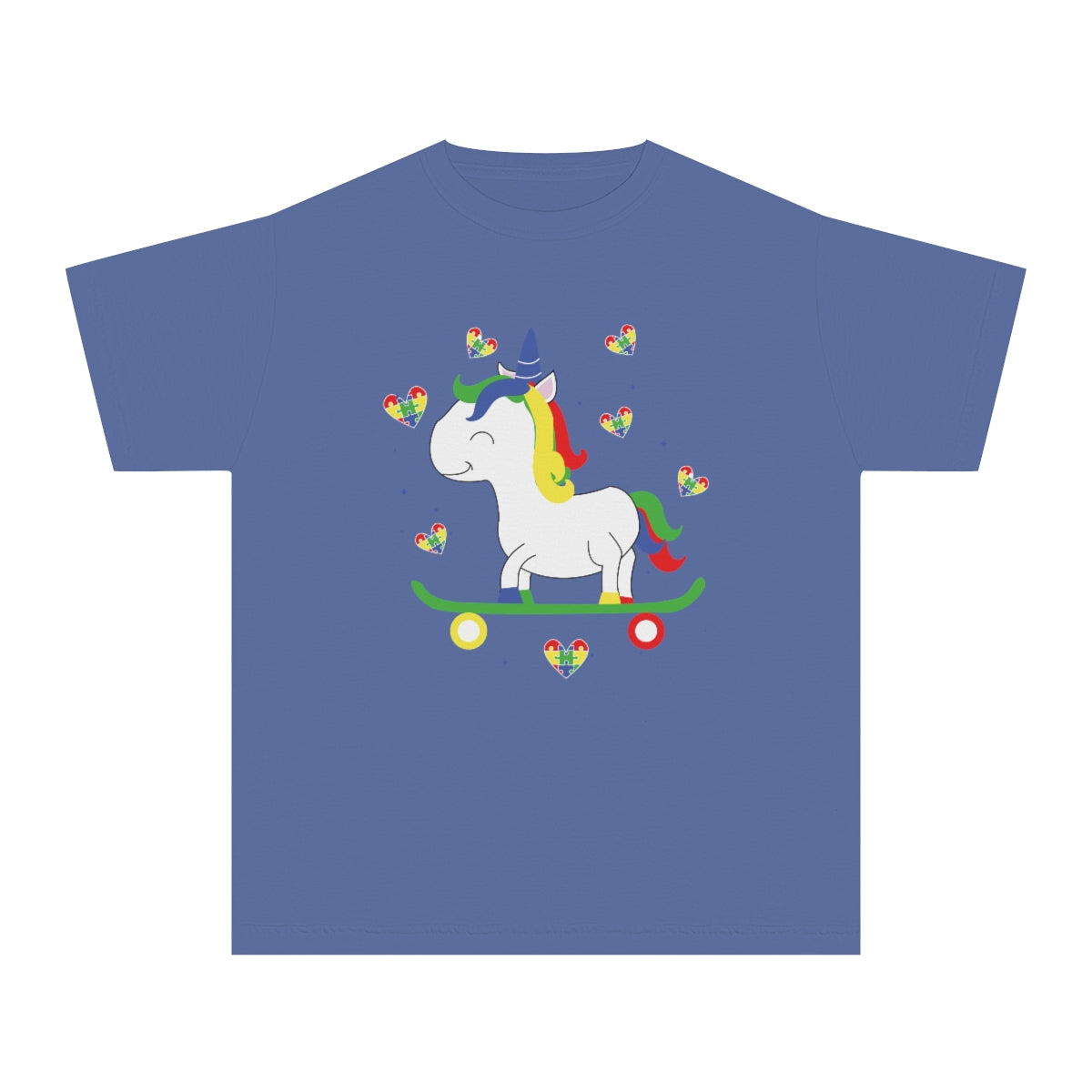 Autism Unicorn Skateboarding Youth Midweight Tshirt