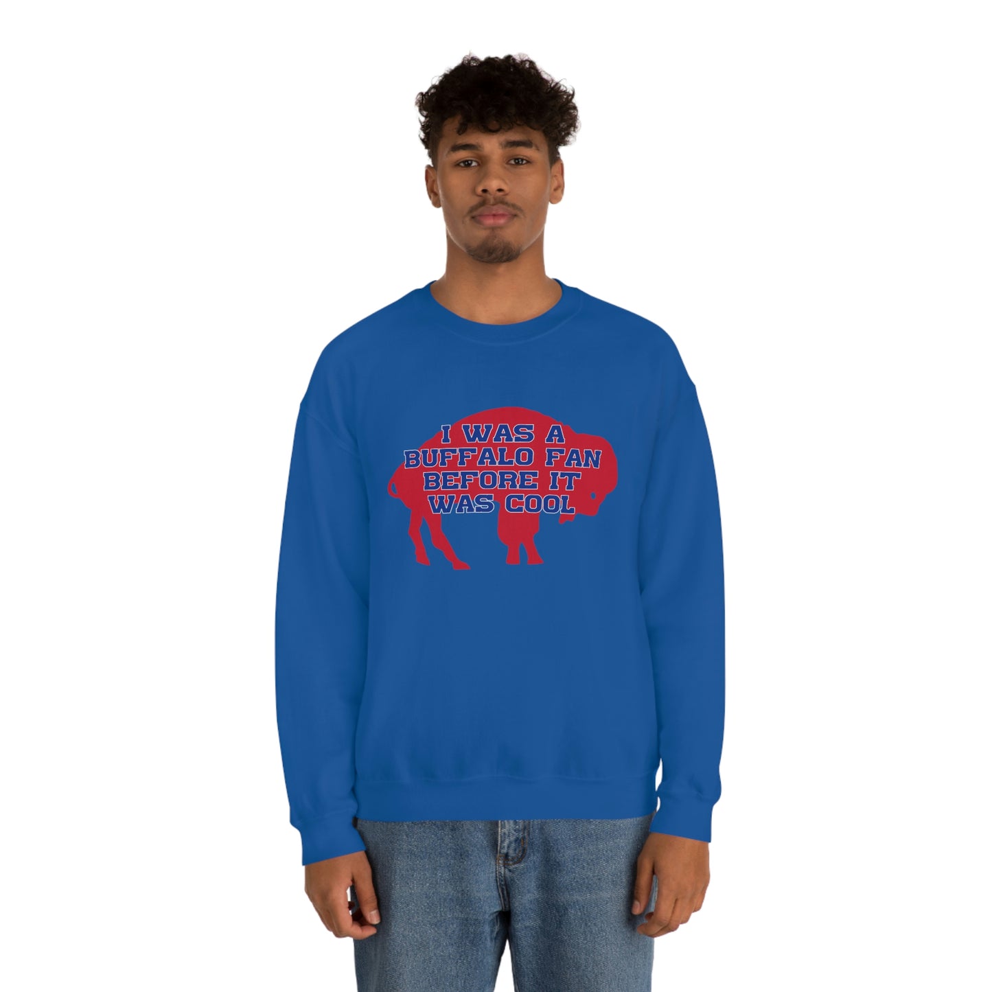 I Was a Buffalo Fan Before it was Cool Retro Red Logo Bills Mafia Football Crewneck Sweatshirt