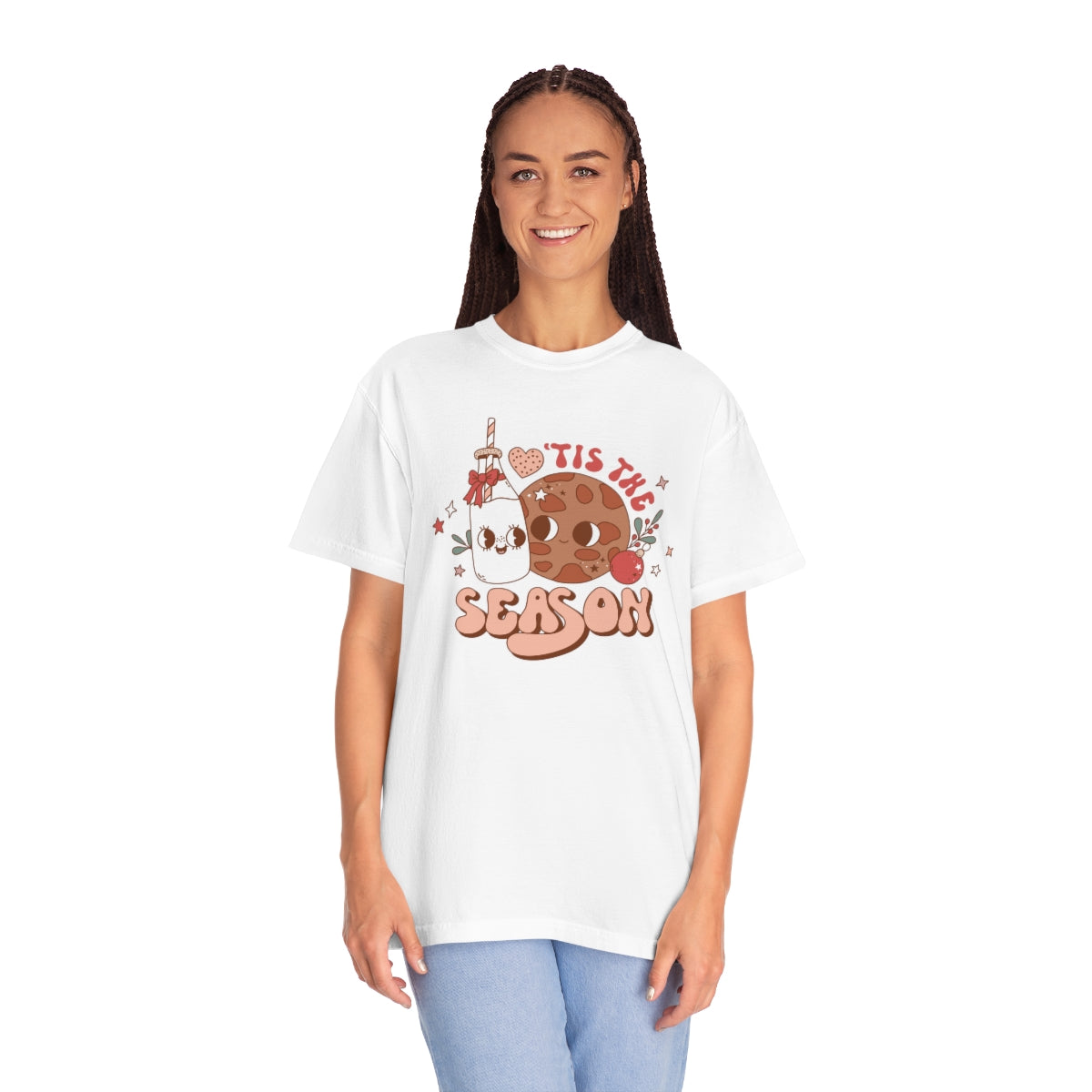 'Tis the Season Milk & Cookies Retro Vintage Christmas TeeShirt