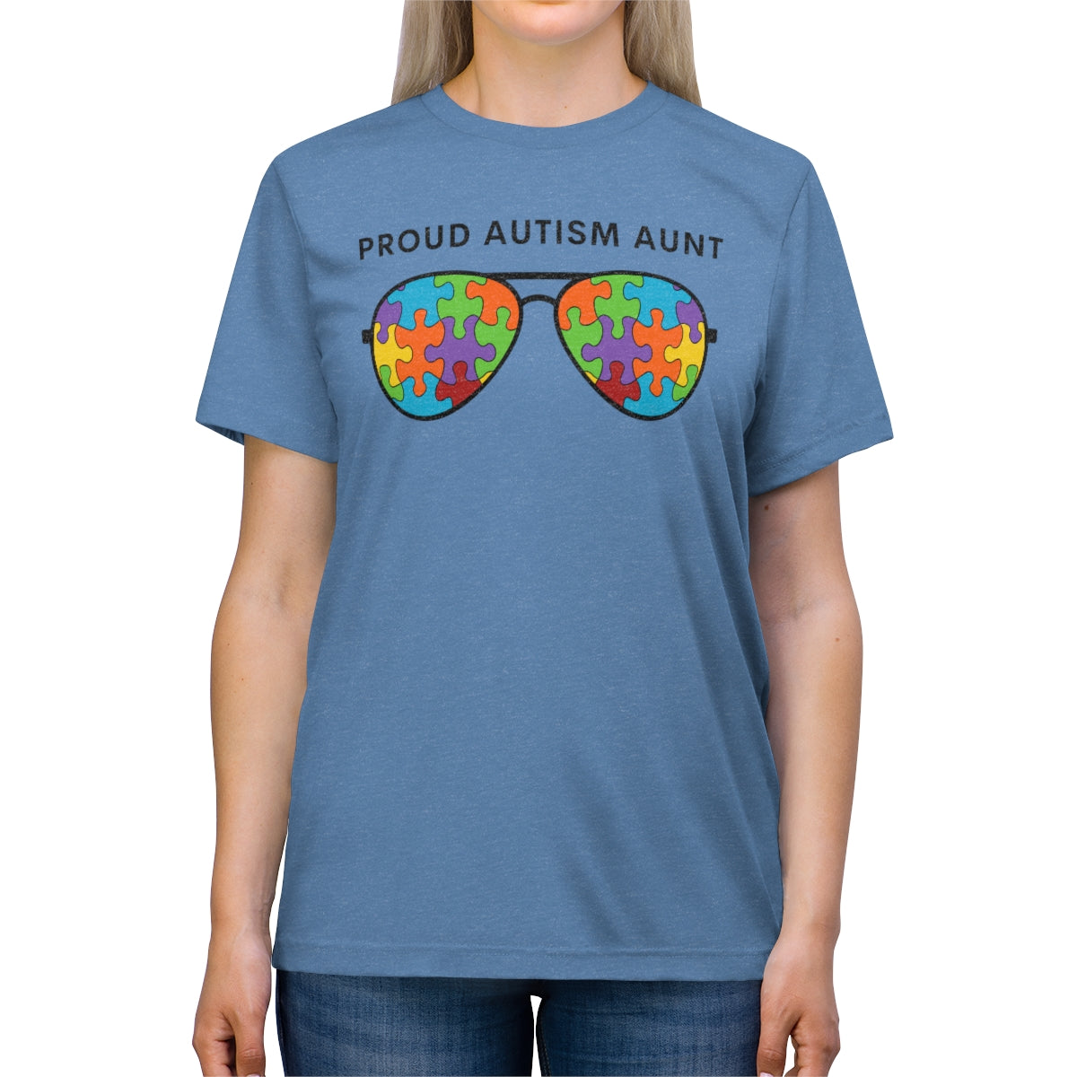 Proud Autism Aunt Sunglasses Tshirt