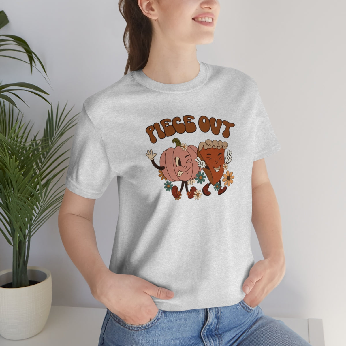 Piece Out Pie Inspired Thanksgiving Teeshirt on Unisex Jersey Short Sleeve Tee