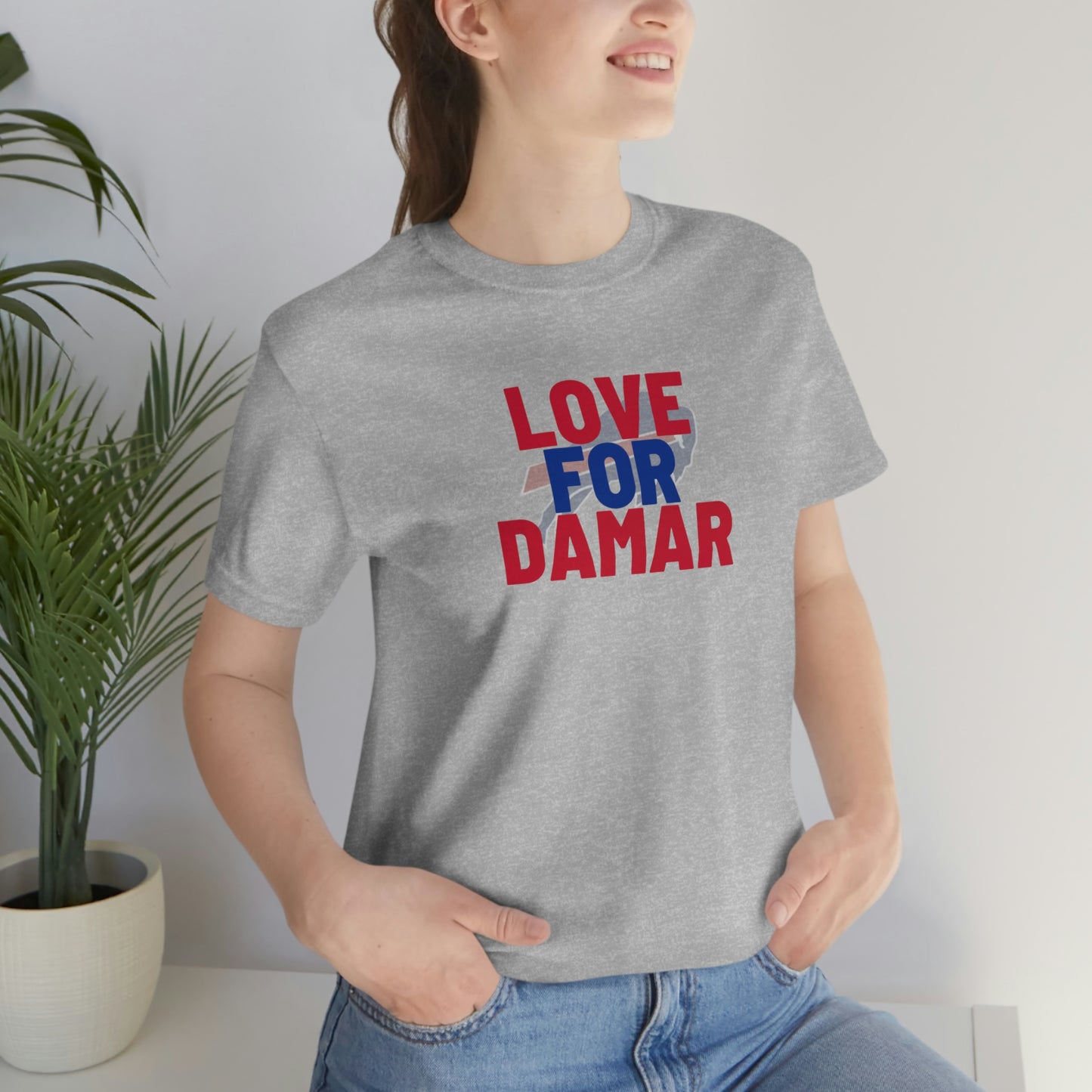 Love for Damar Buffalo Bills Logo #3 Damar Hamlin Supporter Unisex Jersey Short Sleeve Tee