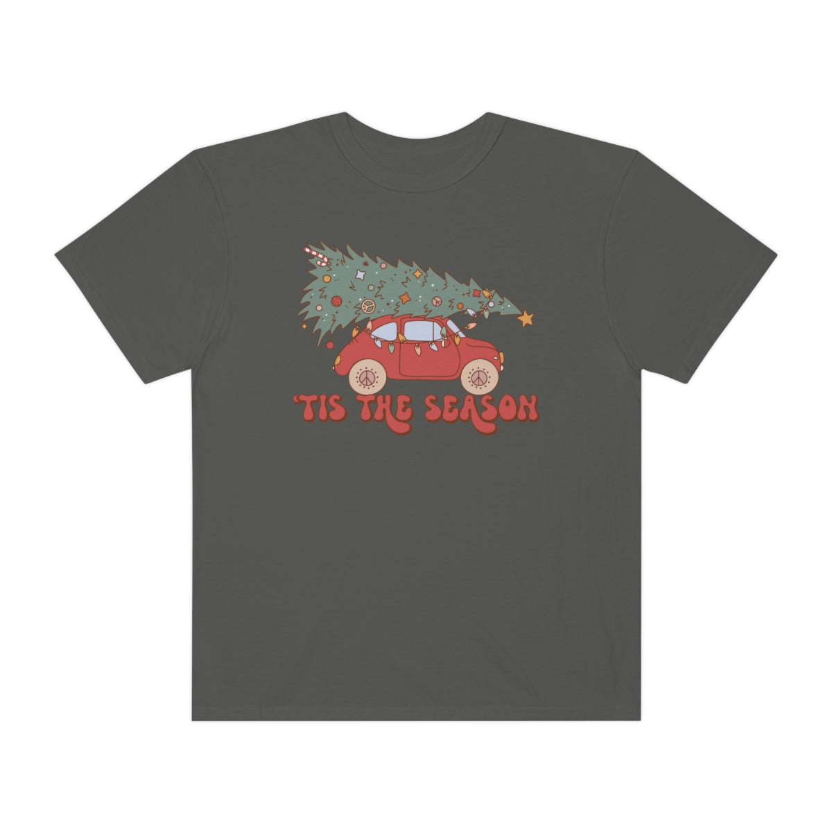 VW Bug with Tree Retro Vintage Christmas TeeShirt