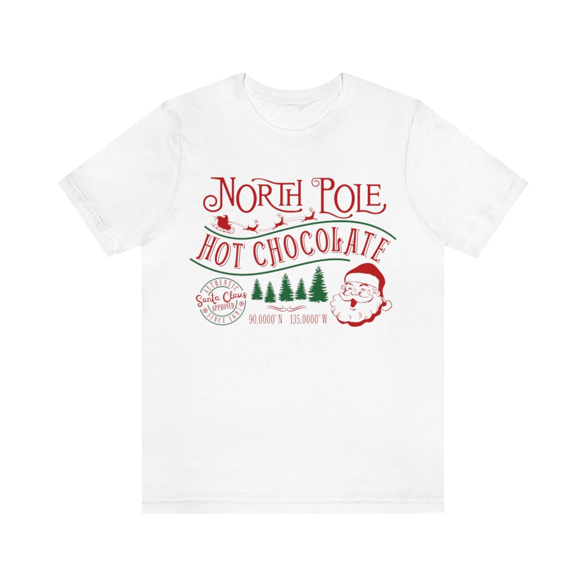 North Pole Premium Hot Chocolate Santa Approved Christmas Holiday Tshirt