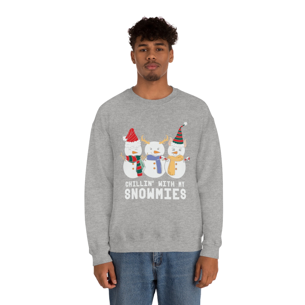 Chillin With My Snowmies Cute Snowman Christmas Sweatshirt