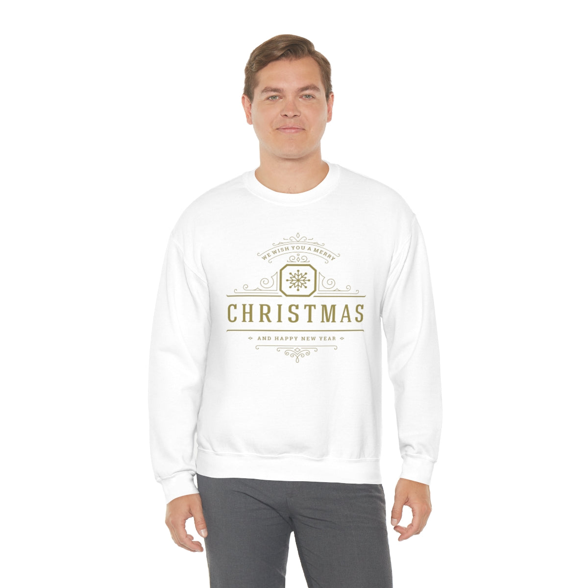 Wish You a Merry Christmas Snowflake Gold Sweatshirt