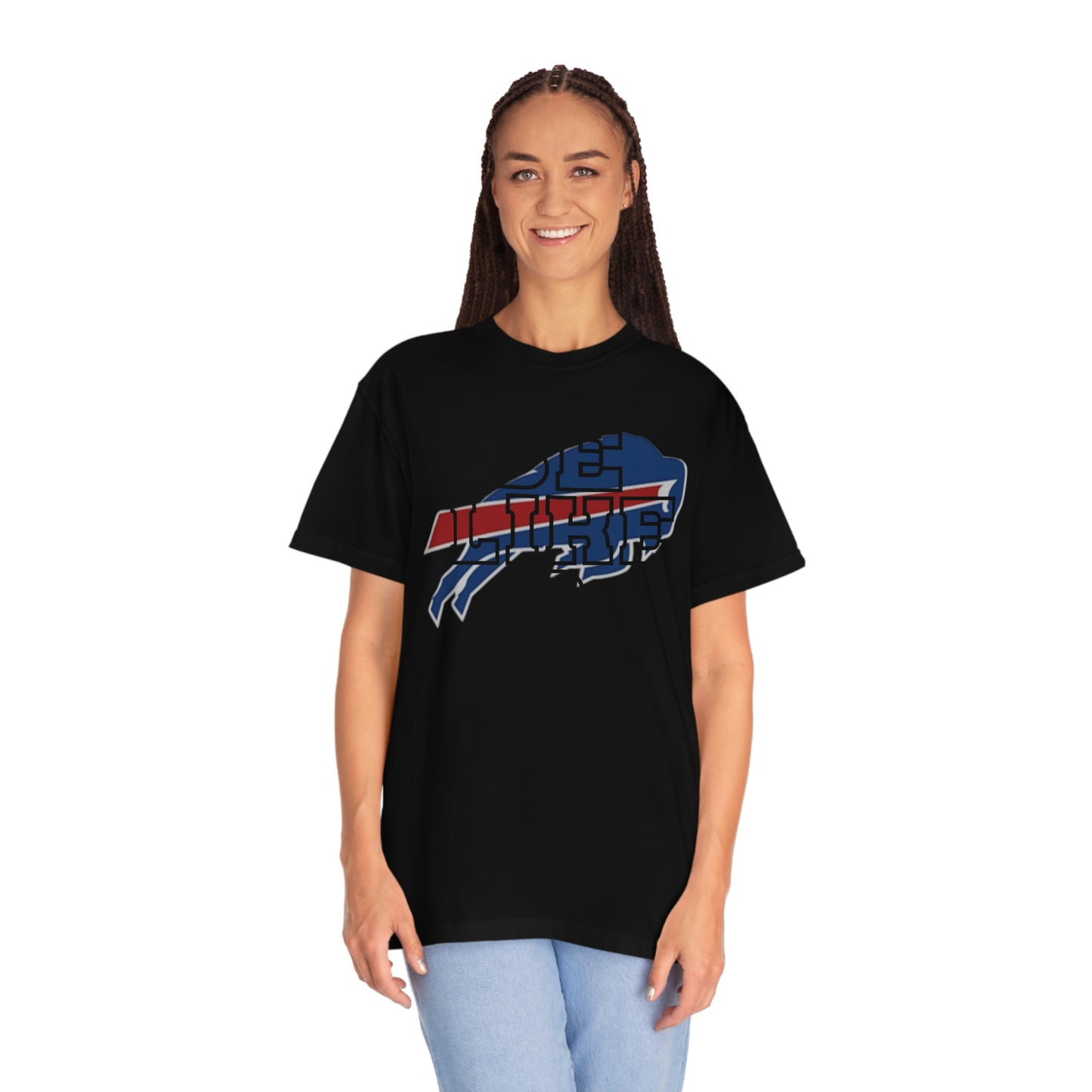 Be Like #3 Black Outline Damar Hamlin Support Buffalo Bills Logo Unisex Garment-Dyed T-shirt