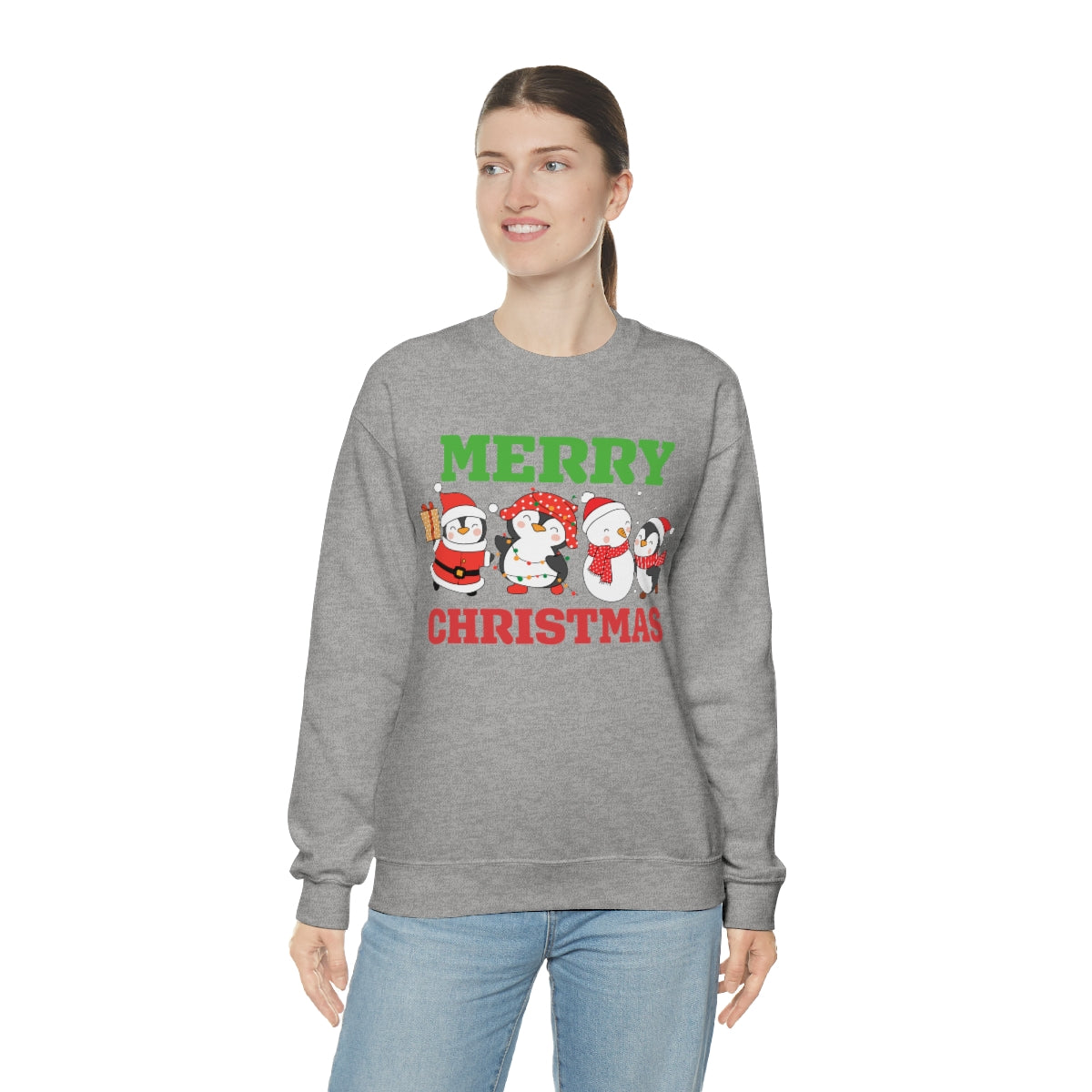 Merry Christmas Cute Penguins Xmas Holiday Sweatshirt