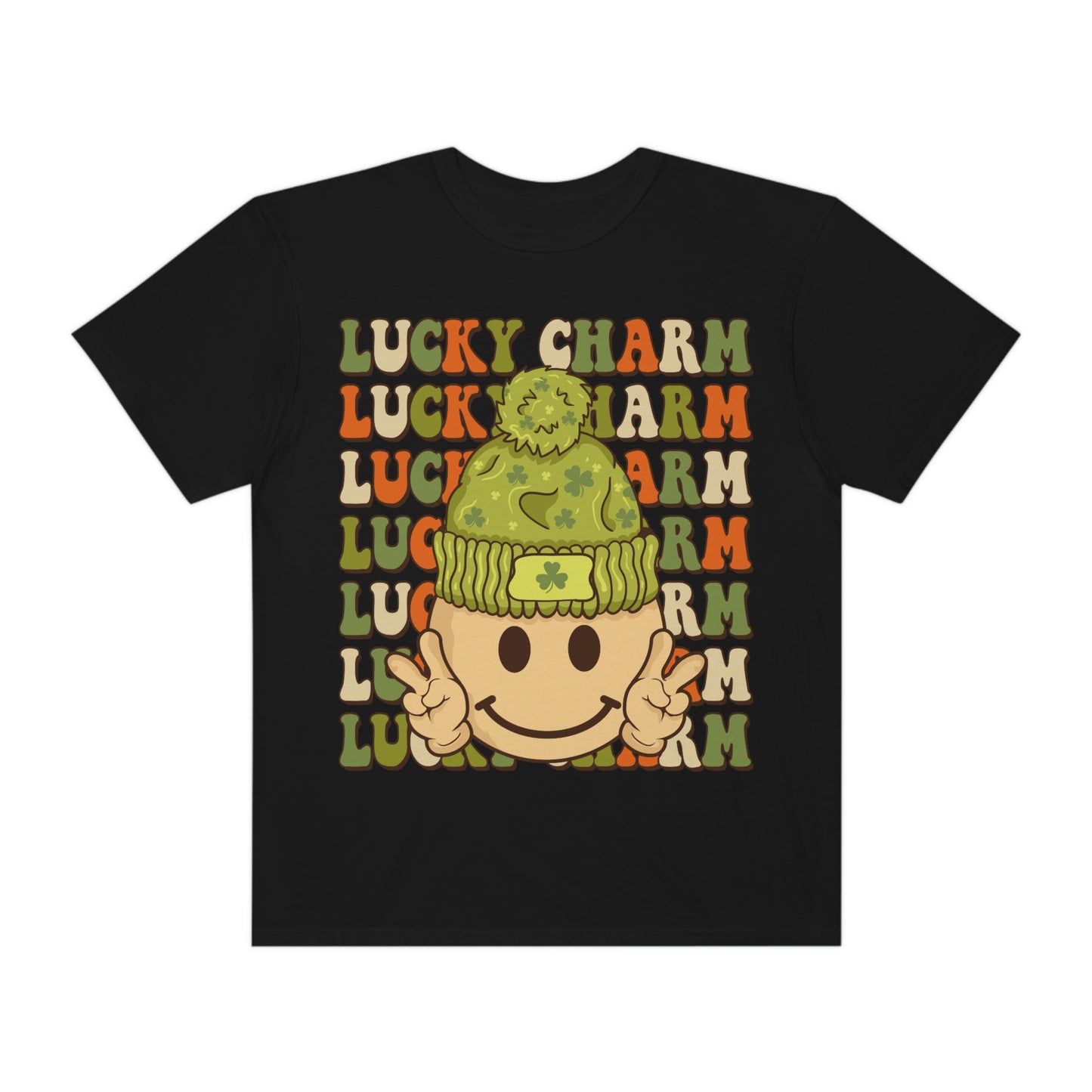 Retro Lucky Charm Happy Face St. Pattys Day Tshirt