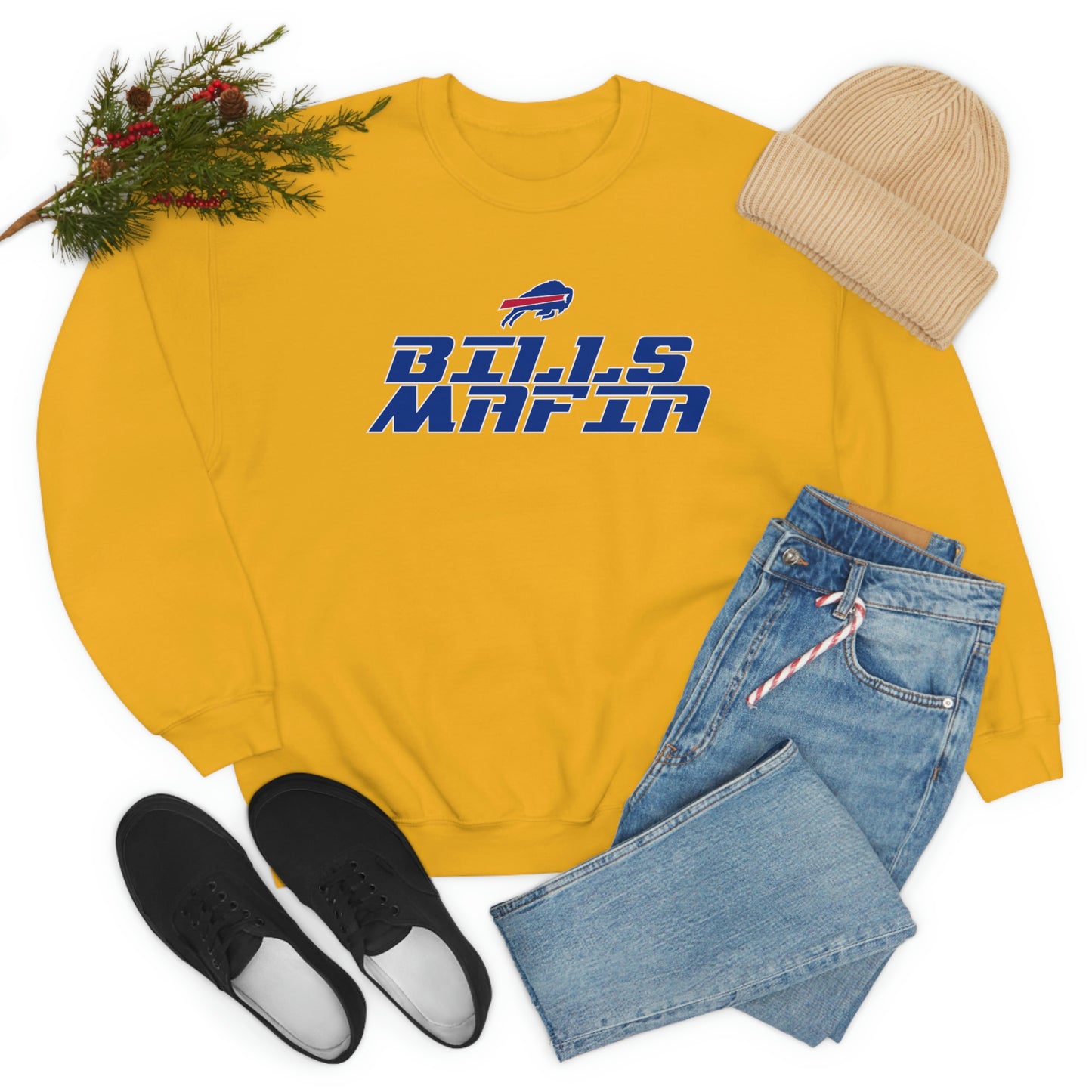 Buffalo Bills Football Bills Mafia NFL Redzone Font Crewneck Sweatshirt