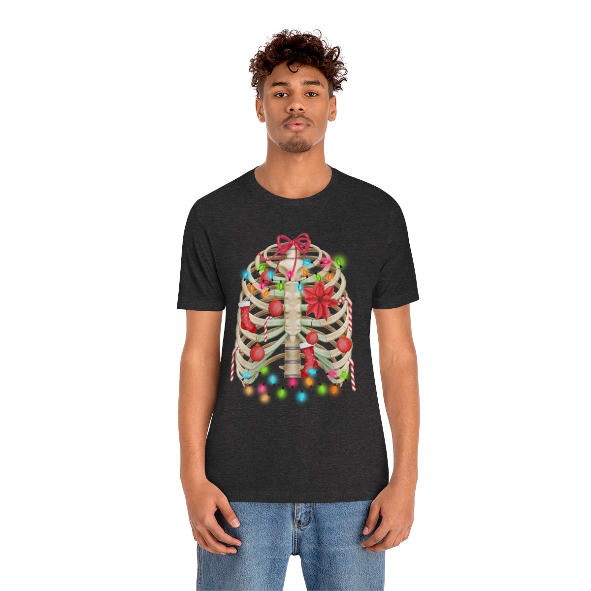 Skeleton Ribcage with Christmas Lights Tshirt