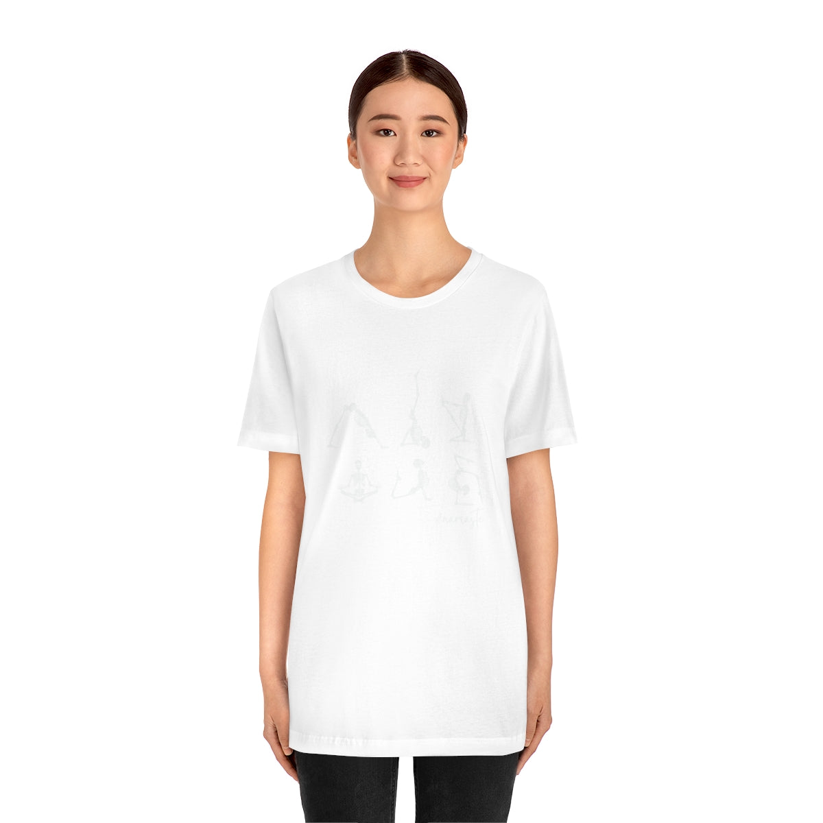 Namaste Yoga Skeletons Design on Unisex Jersey Short Sleeve Tee