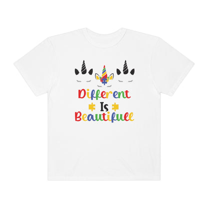 Different Is Beautiful Autism Awareness Cute Unicorns Tshirt